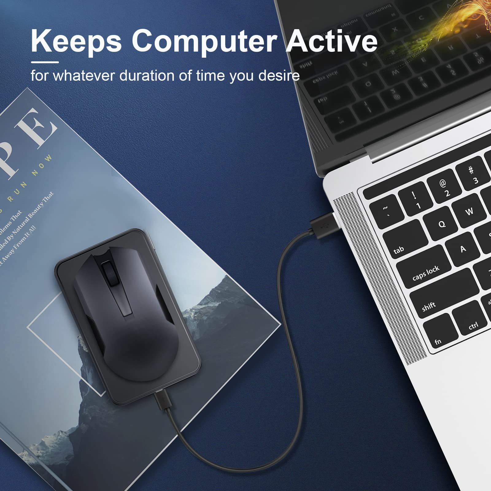 Undetectable Mouse Jiggler, Automatic Mouse Mover With Power Adapter & On/Off Switch, Mouse Wiggler Mouse Shaker For Computer La