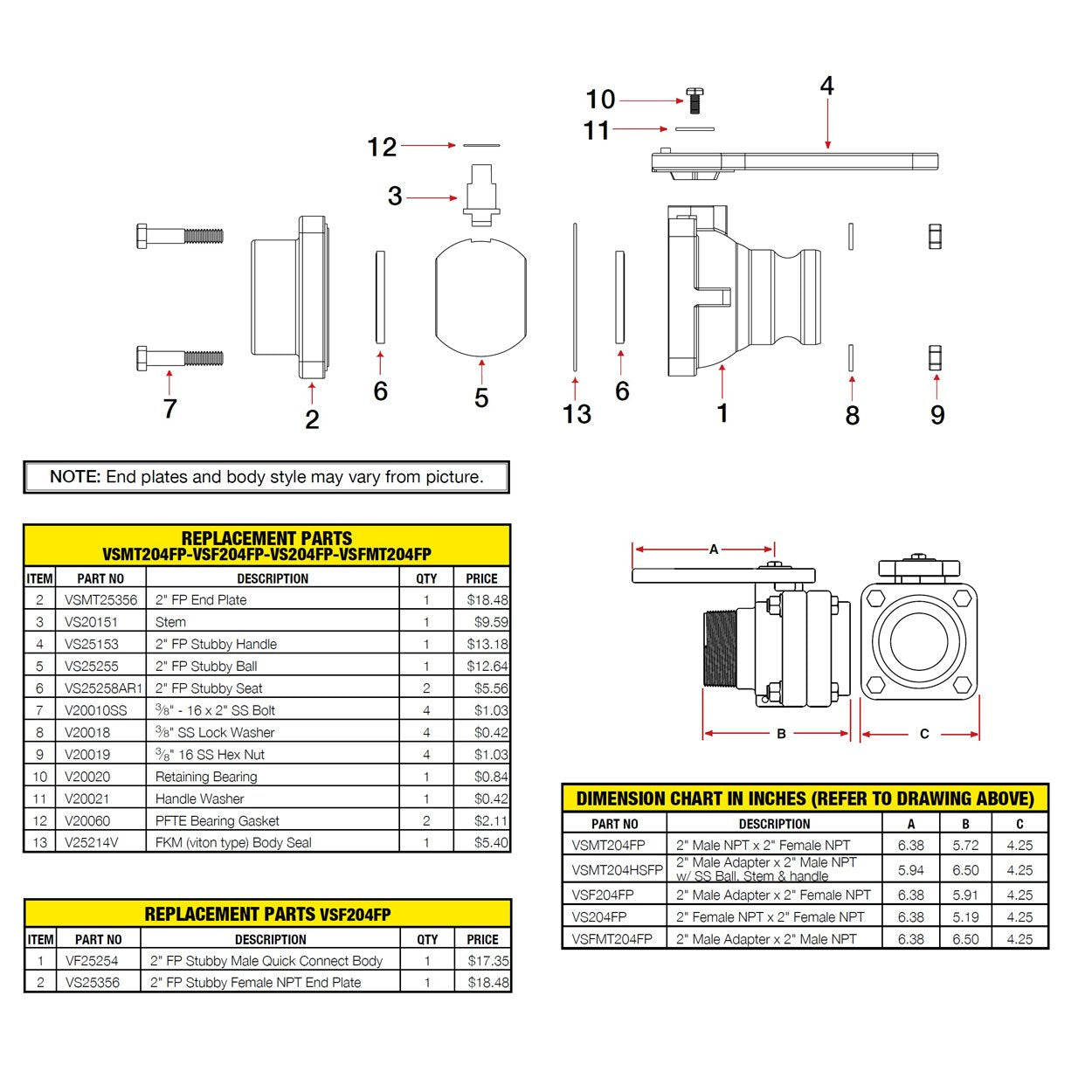 Banjo Vsfmt204Fp 2 Full Port Stubby Valve Male Adapter X Male Npt
