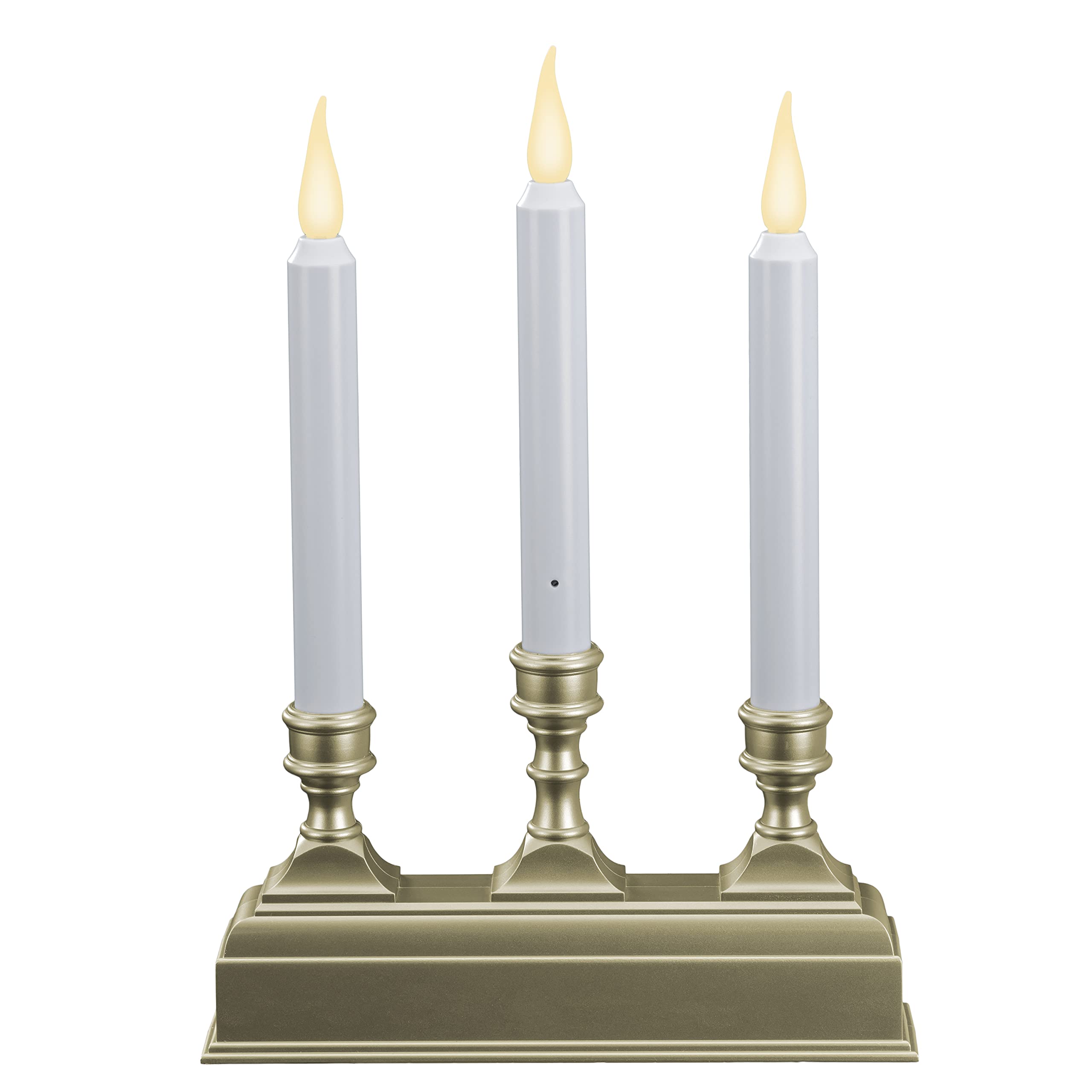 612 Vermont Battery Operated Led Window Candelabra With Sensor And 8 Hour Timer (Pewter)