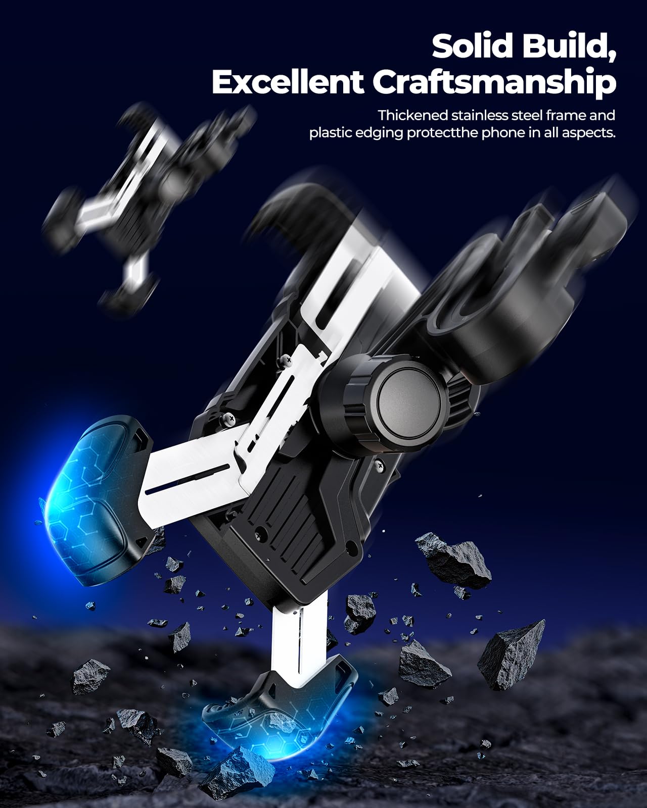 Megawheels Bike Phone Holder,Scooter Handlebar Mount With Clips Lock Fits 4.7''~7.0'' Cell Phones,Universal Handlebar Phone Clip