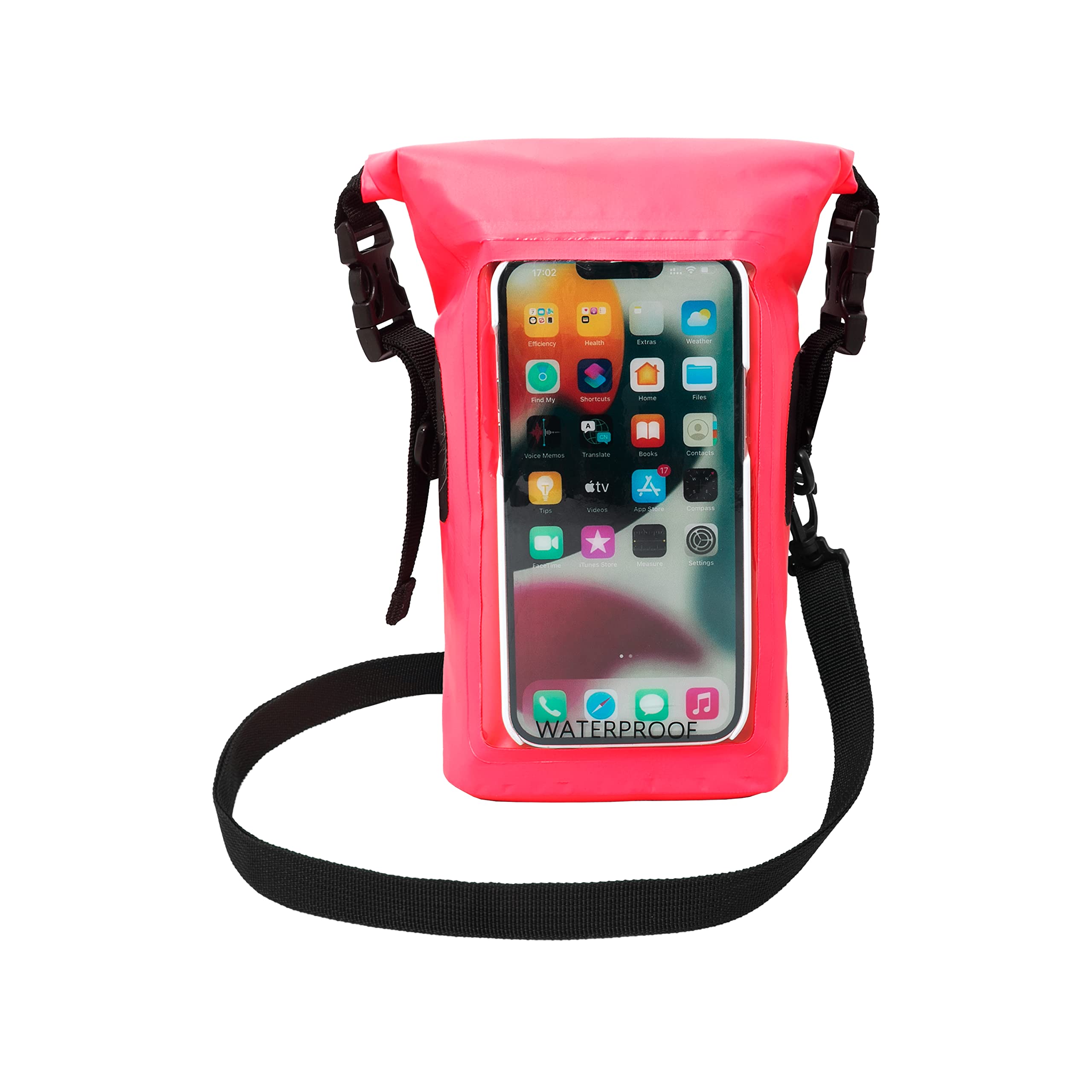 Geckobrands Waterproof Phone Tote Dry Bag Waterproof Case, Neon Pink   Works With Samsung Galaxy, Iphone, Google