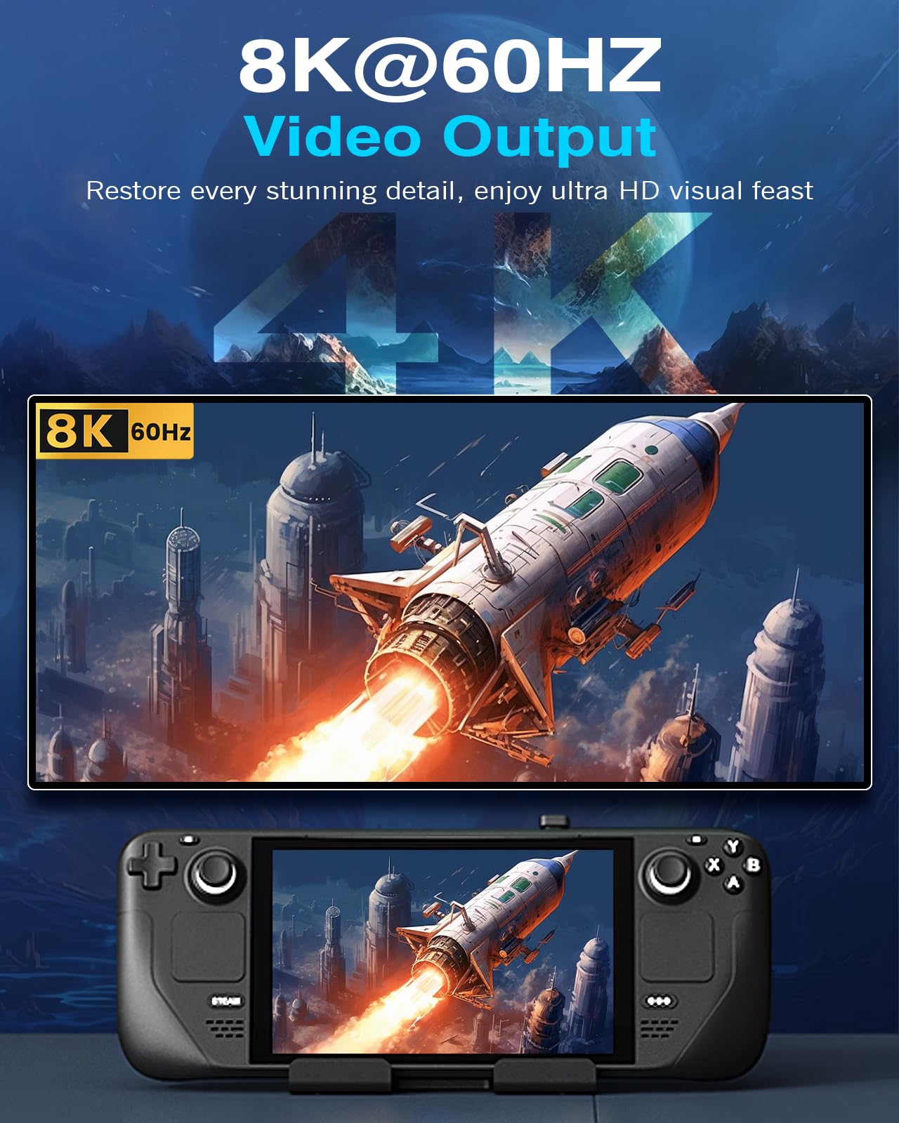 MoKo 180 Degree USB C Adapter with 13.5mm Wider Gap, U Shape USB C Male to USB C Female Connector with PD 240W/20 Gbps/8K, USB C 180 Angle Adapter for ROG Ally/Steam Deck/Legion Go/Laptop/Tablet/Phone