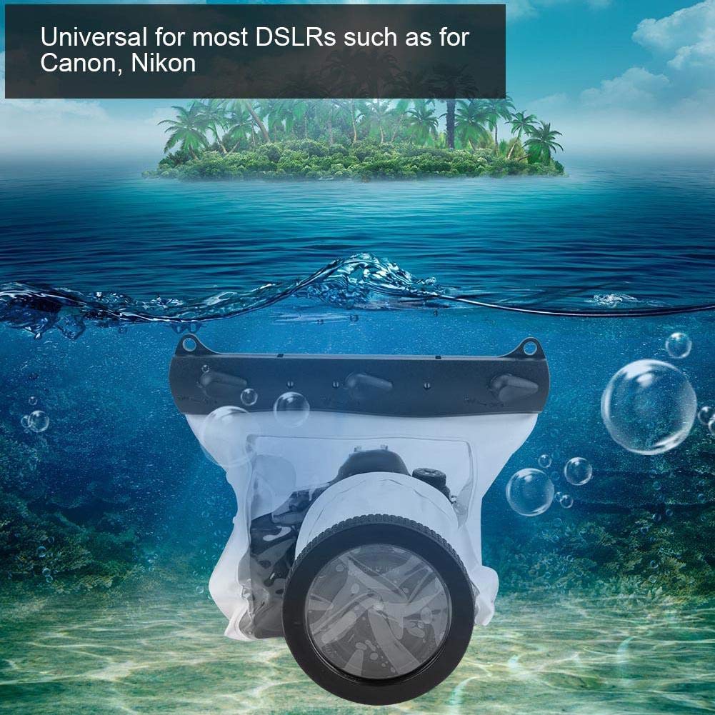 Pomya Waterproof Dving Case Bag Underwater Photograpy Housing Cage 20M For Canon Nikon Dslr Cameras(White)