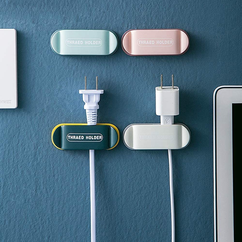 4Every 4 Pieces Clamp Cable Plugs Organizer,Plug Wire Holder Hook Cable Retainer, Cable Clips Retainers Wire Storage Self Adhesi