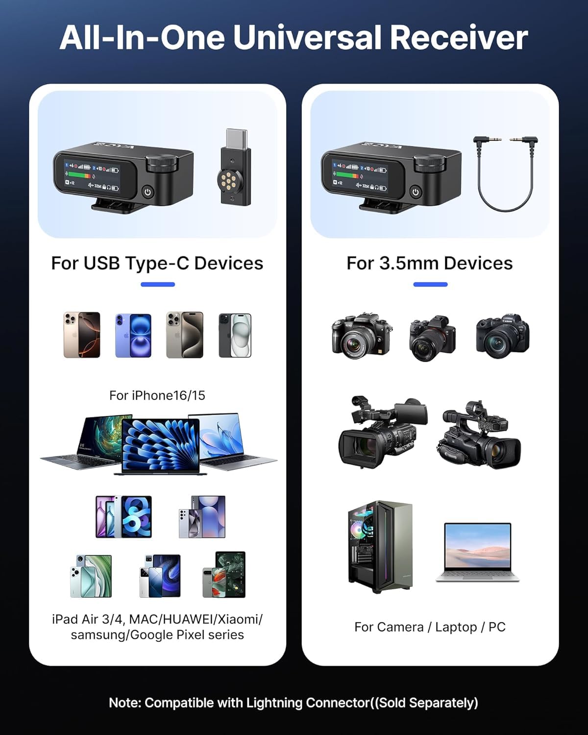 Boya Boyamic 2 Wireless Microphones For Iphone 15-16/Android/Pc/Camera,Ai Noise Cancellation,32-Bit Float Internal Recording,984