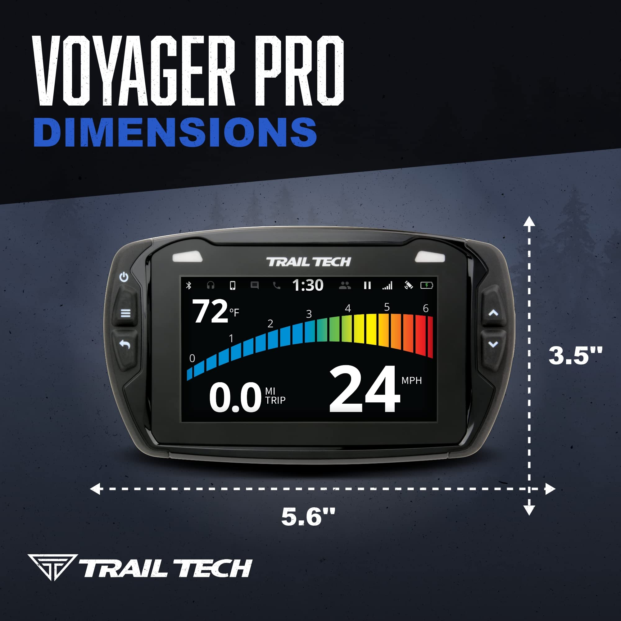 Trail Tech Voyager Pro 922-125 Utv Gps 4-Inch Touch Screen, Fits All, Black, Universal Utv