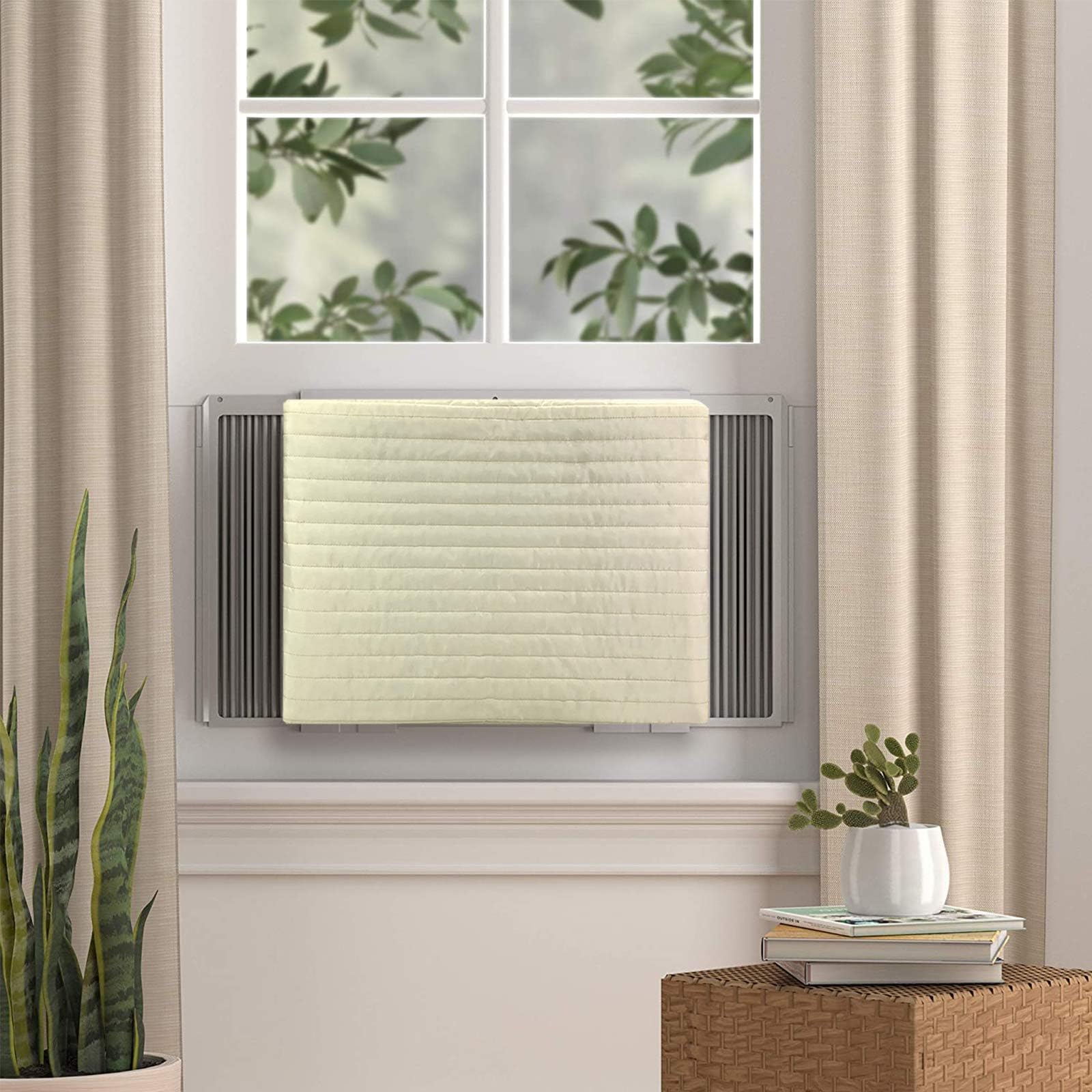 Indoor Air Conditioner Cover Ac Unit Covers (Beige, 28''X20''X3.5'')
