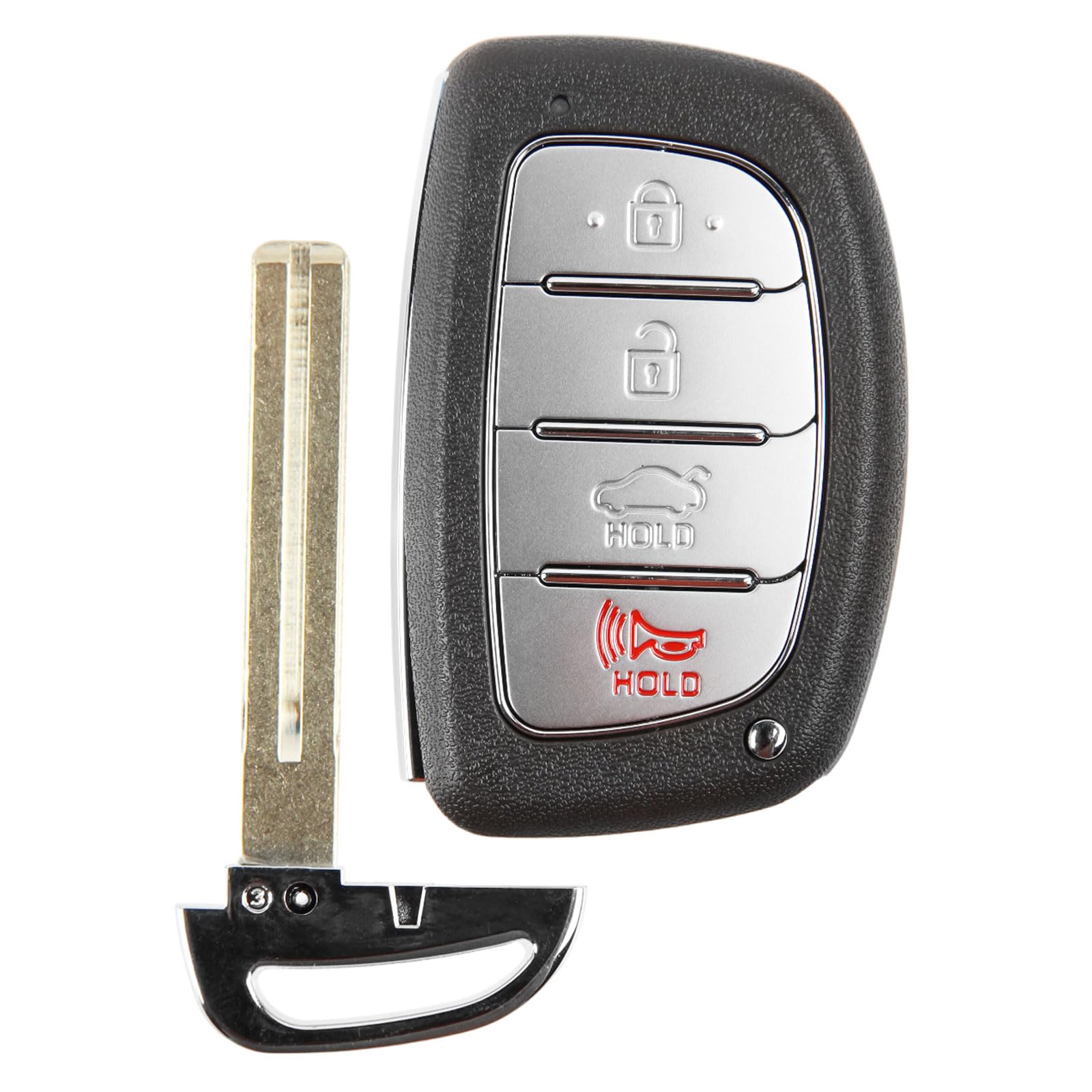 KeylessOption Keyless Entry Remote Car Key Fob Control 4-Button Smart Replacement with Uncut Insert for 2016 2017 2018 Hyundai E