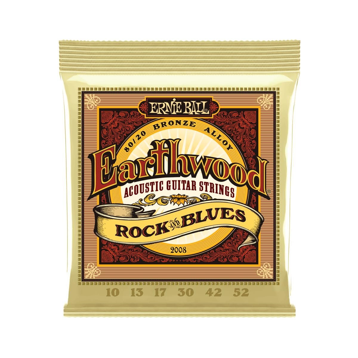 Ernie Ball Earthwood Rock & Blues Acoustic Guitar Strings 10 52 (2 Packs)