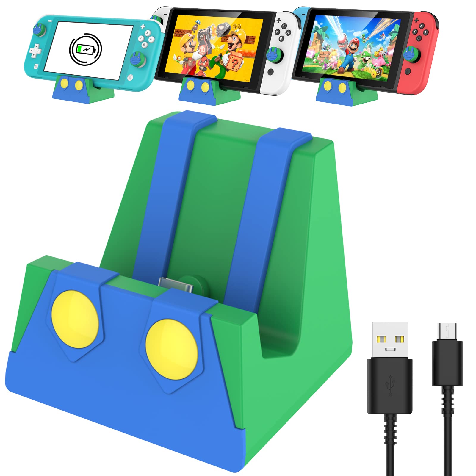 Heiying Switch Charging Dock For Switch/Switch Lite/Switch Oled, Portable Switch Charging Base Stand With Type C Port,Replacemen