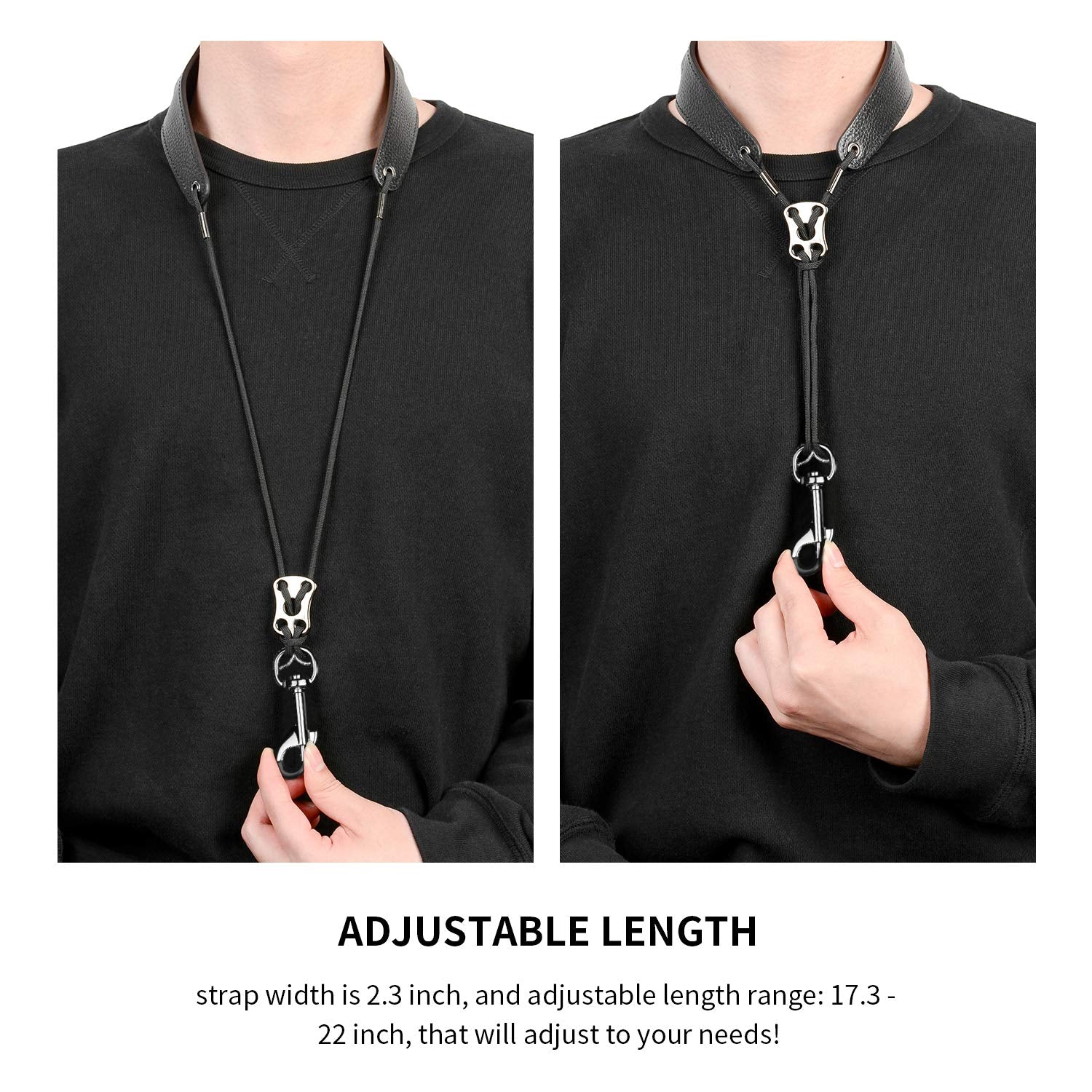 Rinastore Saxophone Strap Genuine Leather Sax Neck Strap With Soft Thick Pad For Soprano Tenor Alto Sax And Clarinets Oboes1