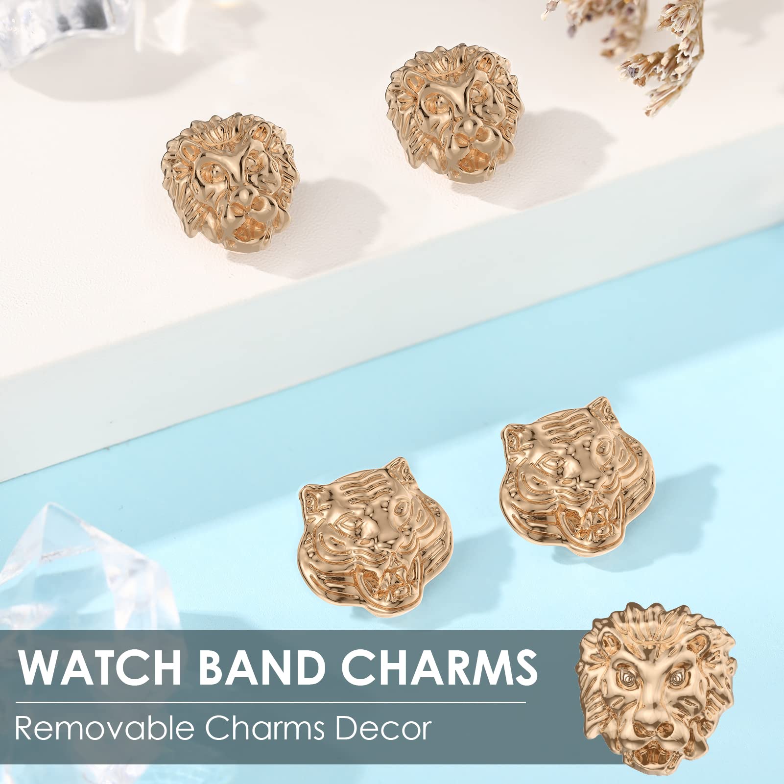 2 Pairs Watch Band Charms Compatible With Apple Watch Band 38Mm 40Mm 41Mm 42Mm 44Mm 45Mm 49Mm Men, Stylish Metal Designer Charms