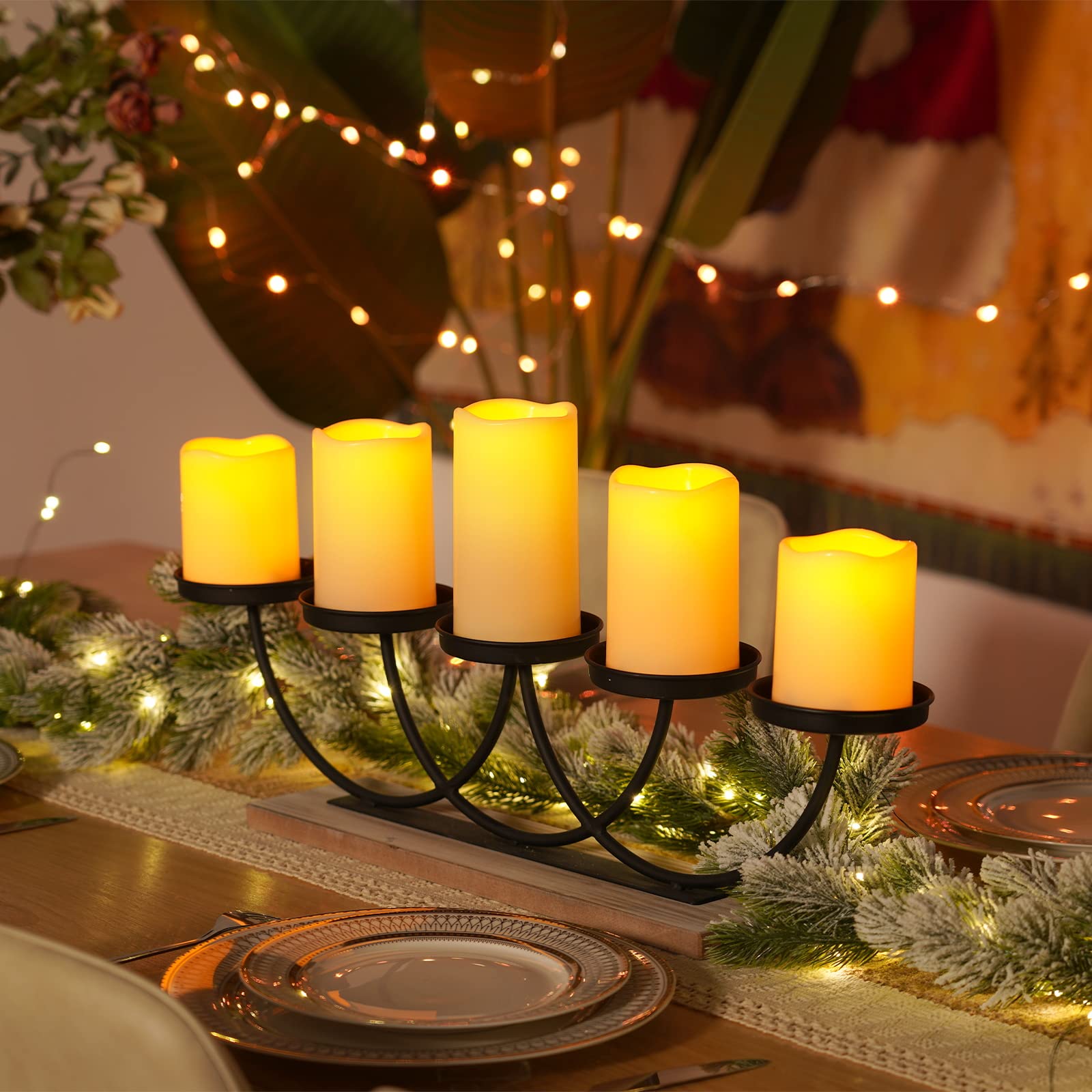 Homemory Waterproof Flameless Candles, Outdoor Indoor Battery Operated Led Pillar Candles With Remote Control And Timer, Plastic