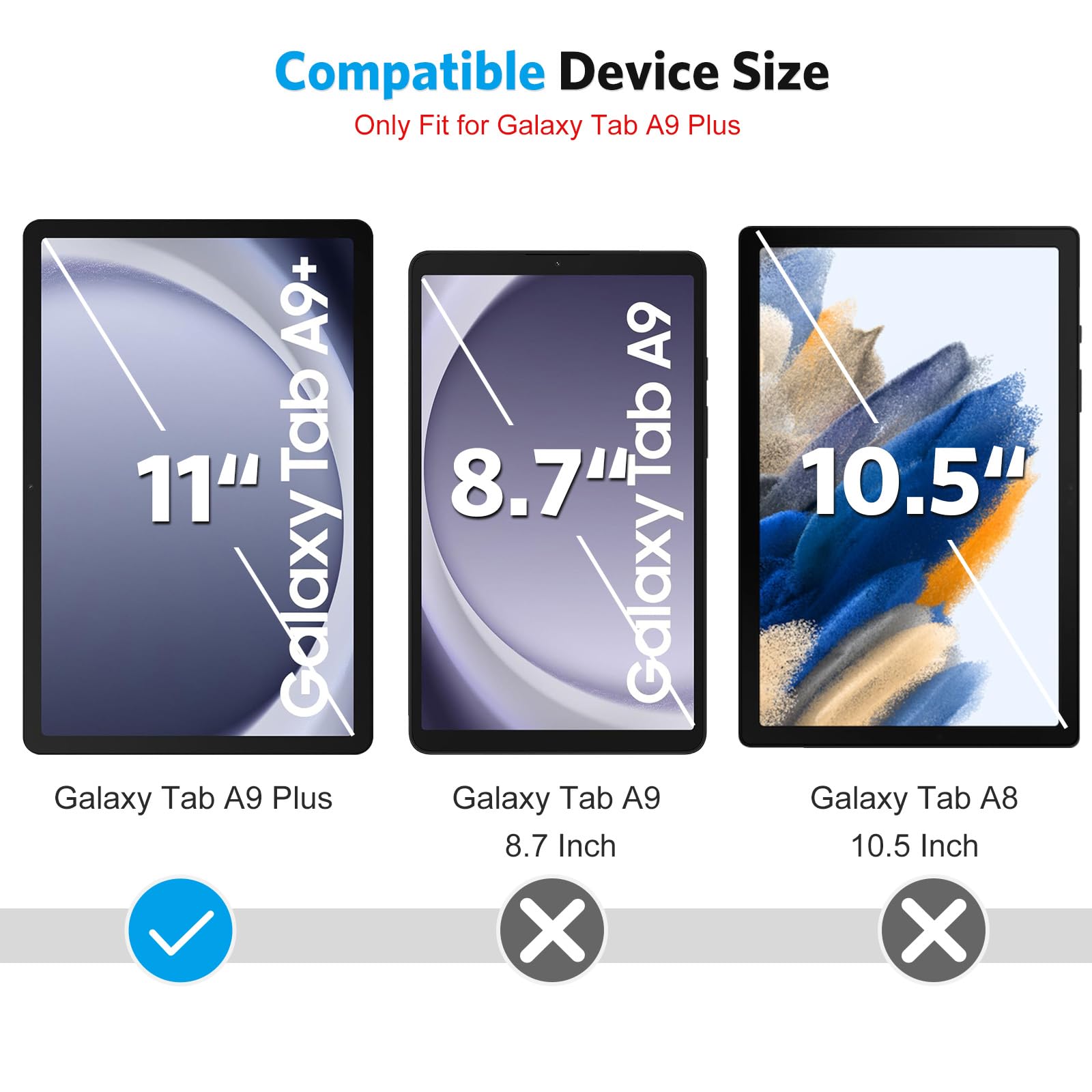 Omoton Screen Protector For Samsung Galaxy Tab A9 Plus 5G Tablet, [2 Pack] /Case Friendly/Alignment Frame/Tempered Glass (11 Inc