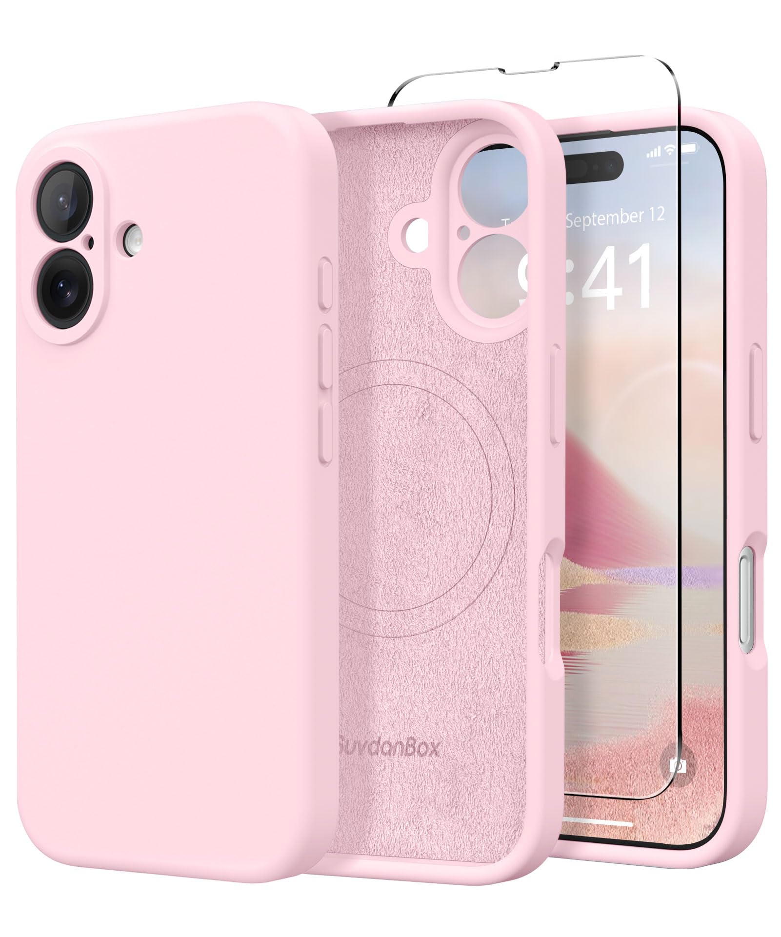 Suydanbox Magnetic For Iphone 16 Case, Compatible With Magsafe, [Full Camera Protection][2 Screen Protectors] Silicone Shockproo