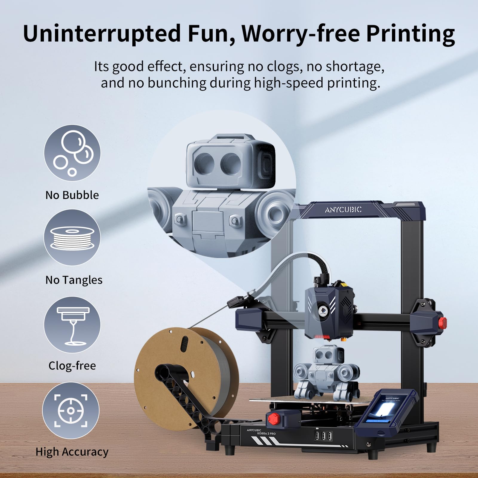 Anycubic High Speed 3D Printer Filament 1.75Mm, Print Up To 10X Faster, Rapid Pla Filament With High Prints Quality, Dimensional