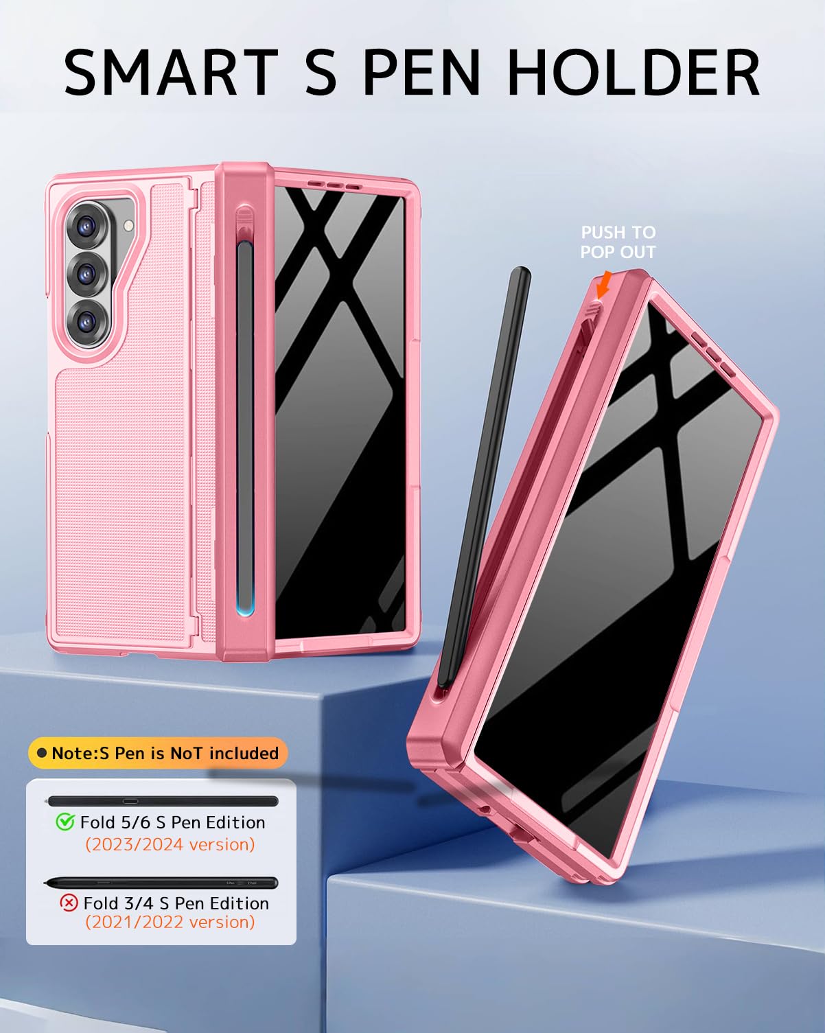 Ninki For Samsung Galaxy Z Fold 7 Case With S Pen Holder & Invisible Kickstand,Built In Privacy Screen Protector And Hinge,Shock