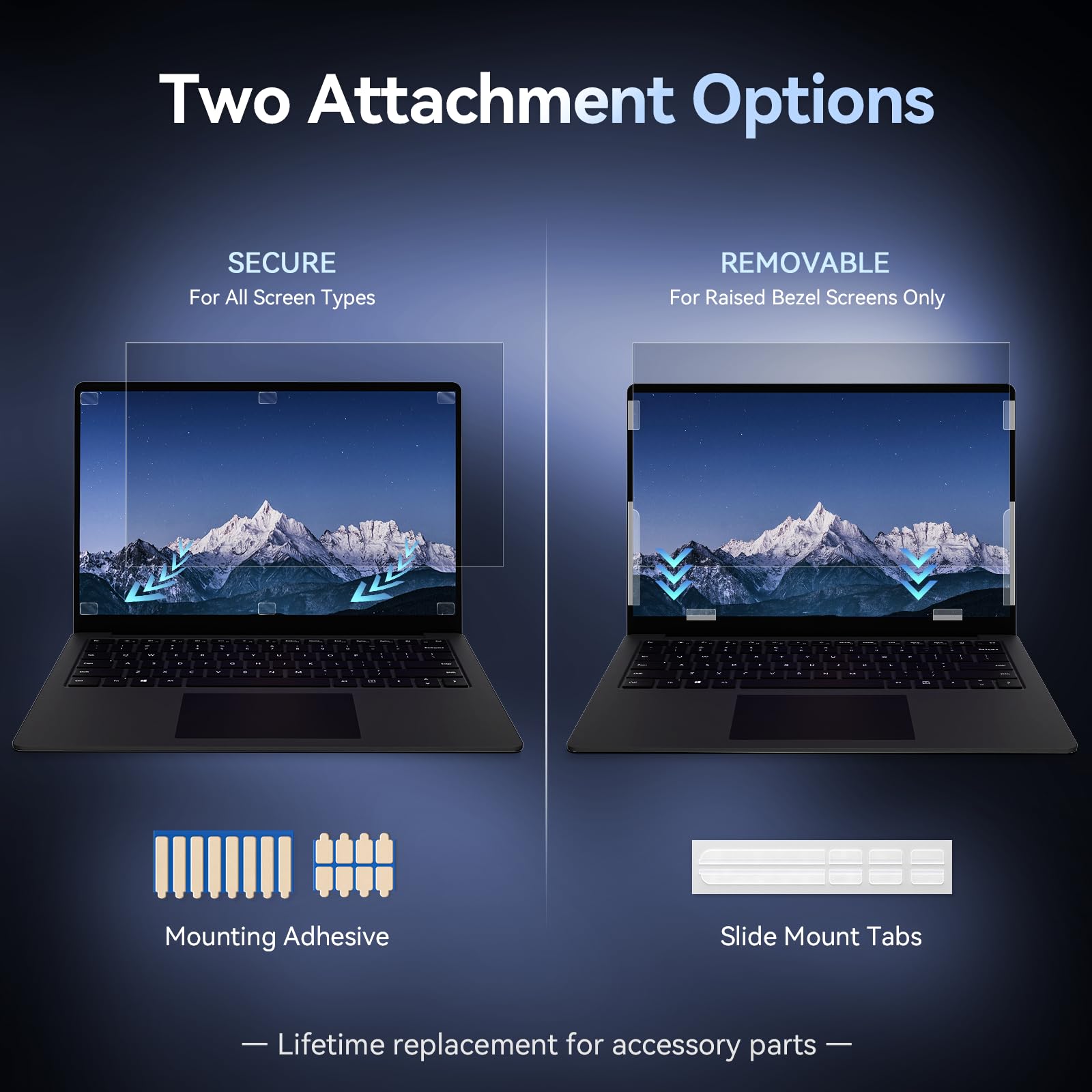 Laptop Privacy Screen 17 Inch Compatible With Lenovo Hp Dell Acer Asus Thinkpad Envy Xps, 16:10 Aspect Removable Anti Glare Blue