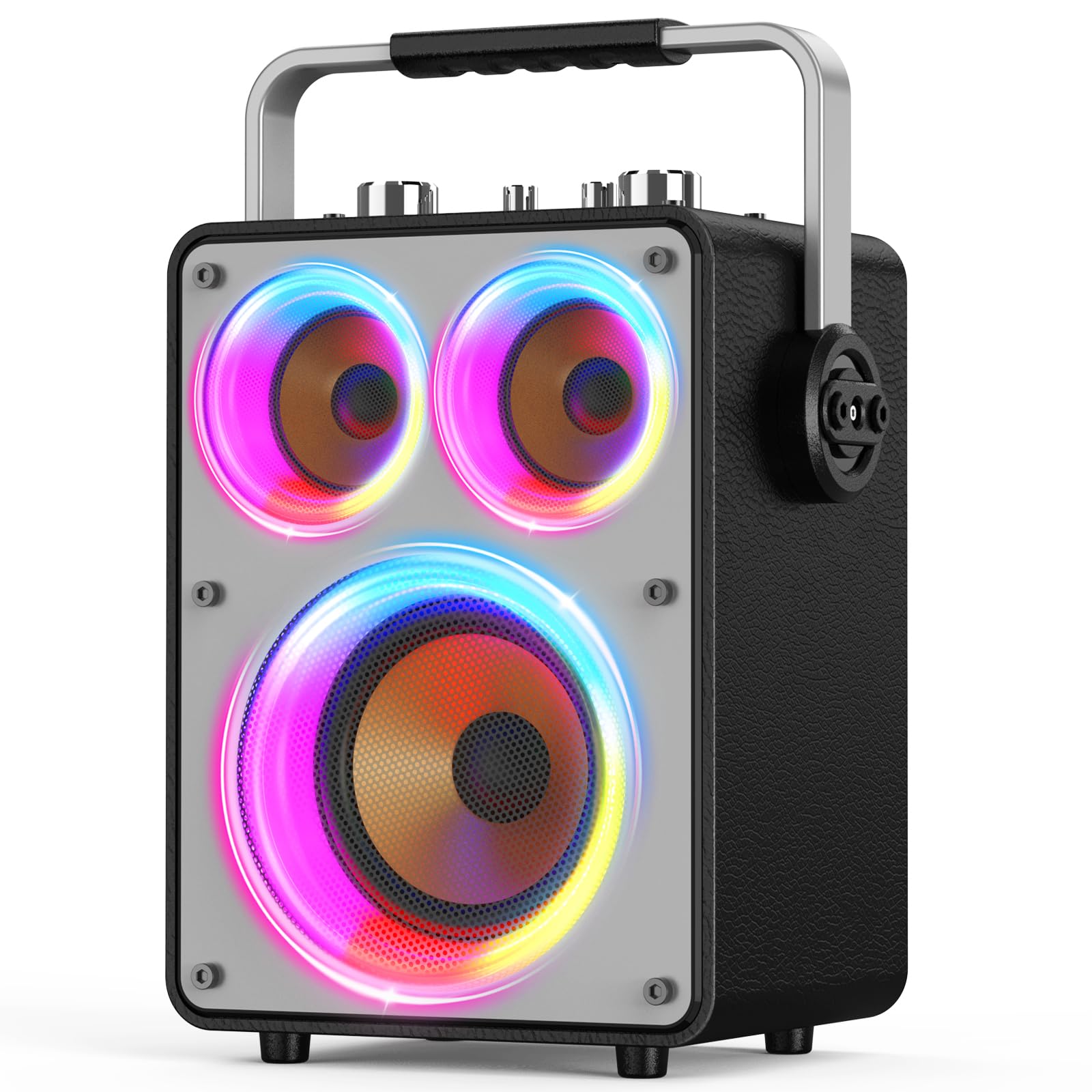 RZLCCL 120W Outdoor Party Bluetooth Speaker, TWS LED Light Show Portable