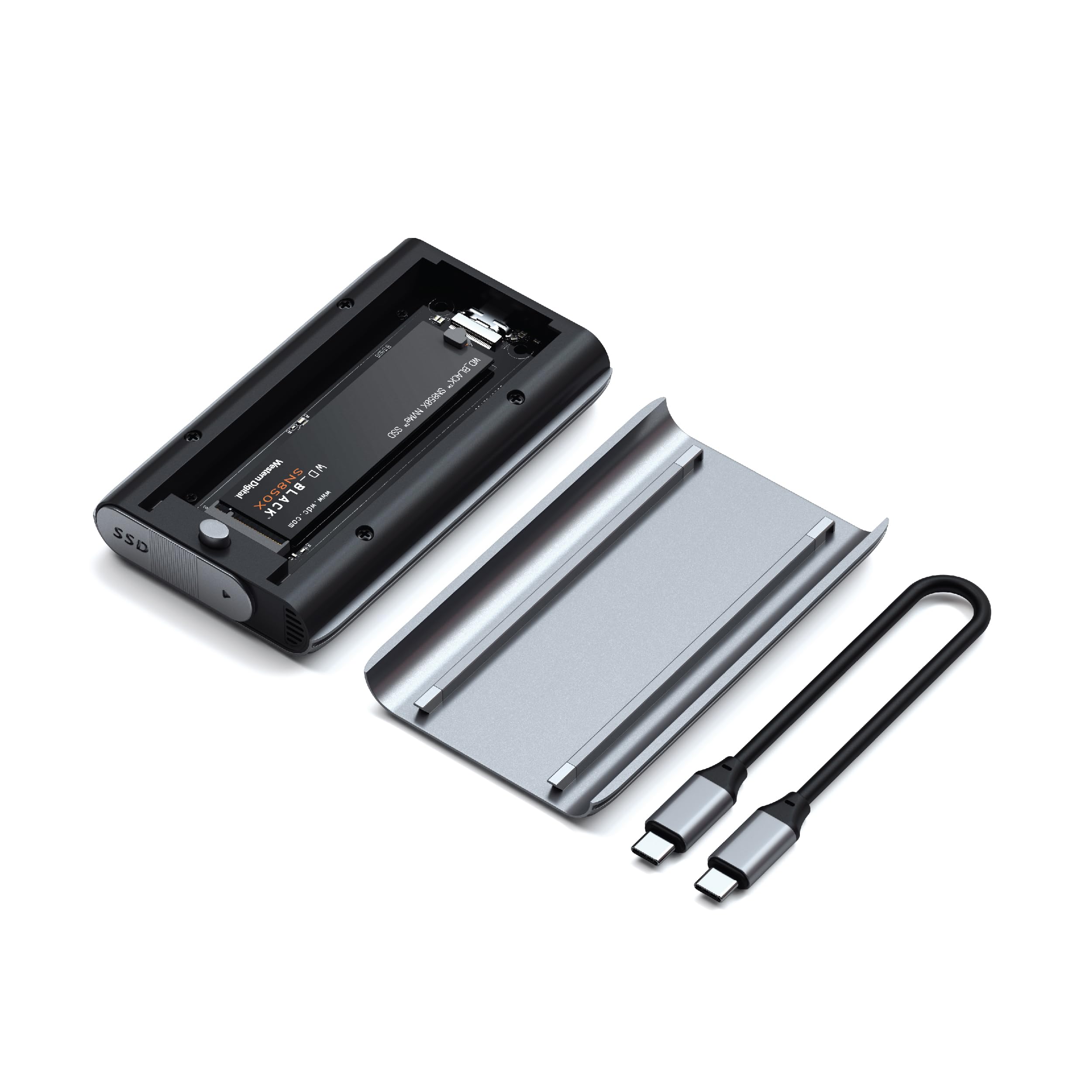 Satechi M.2 Enclosure   Nvme Ssd Enclosure   Supports Usb4, 40 Gbps, Up To 16Tb, Aluminum Enclosure With Silicone Pin, Polycarbo