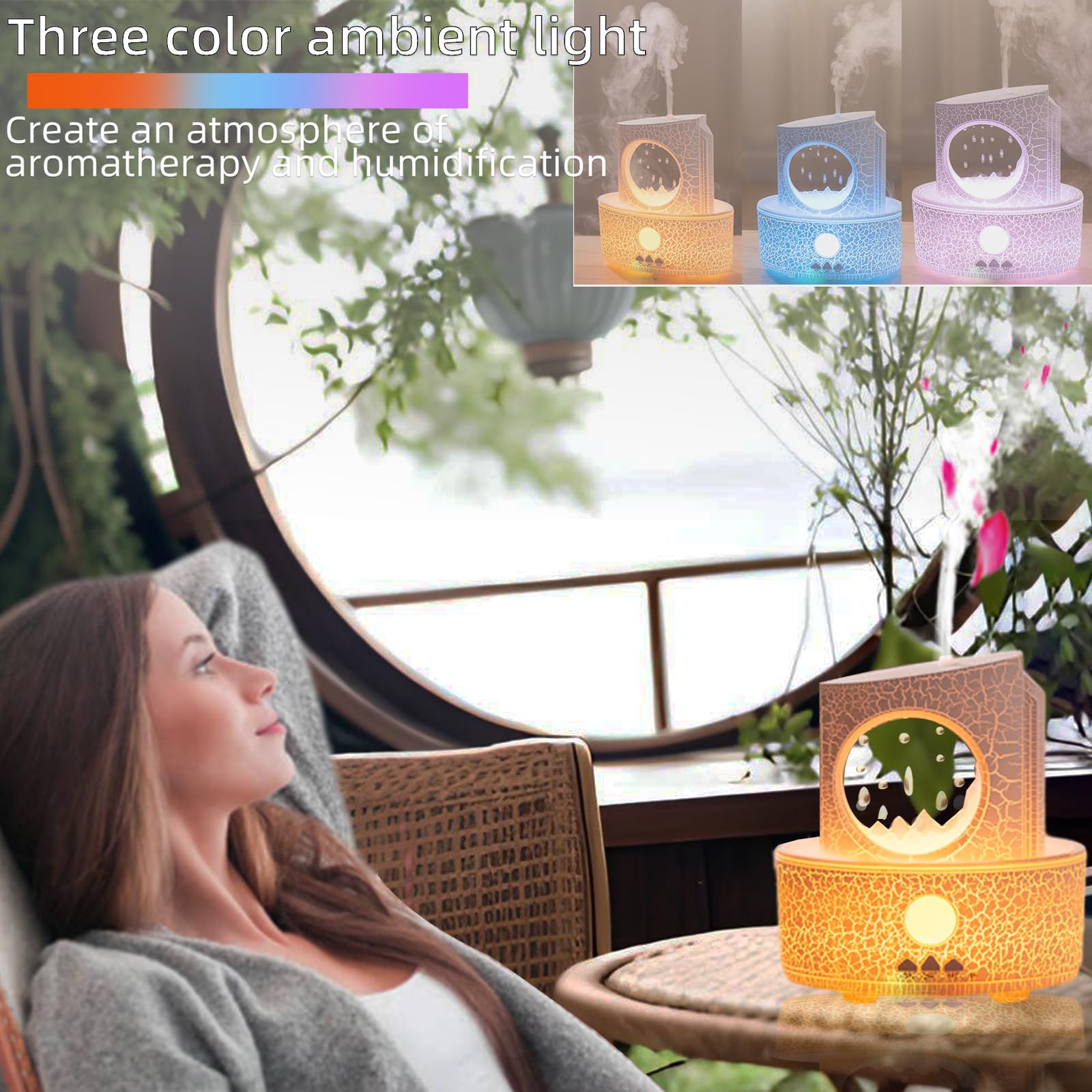 Raindrop Humidifiers For Bedroom,300Ml Ultrasonic Small Humidifier, Aromatherapy Essential Oil Vaporizer, Essential Oil Diffuser