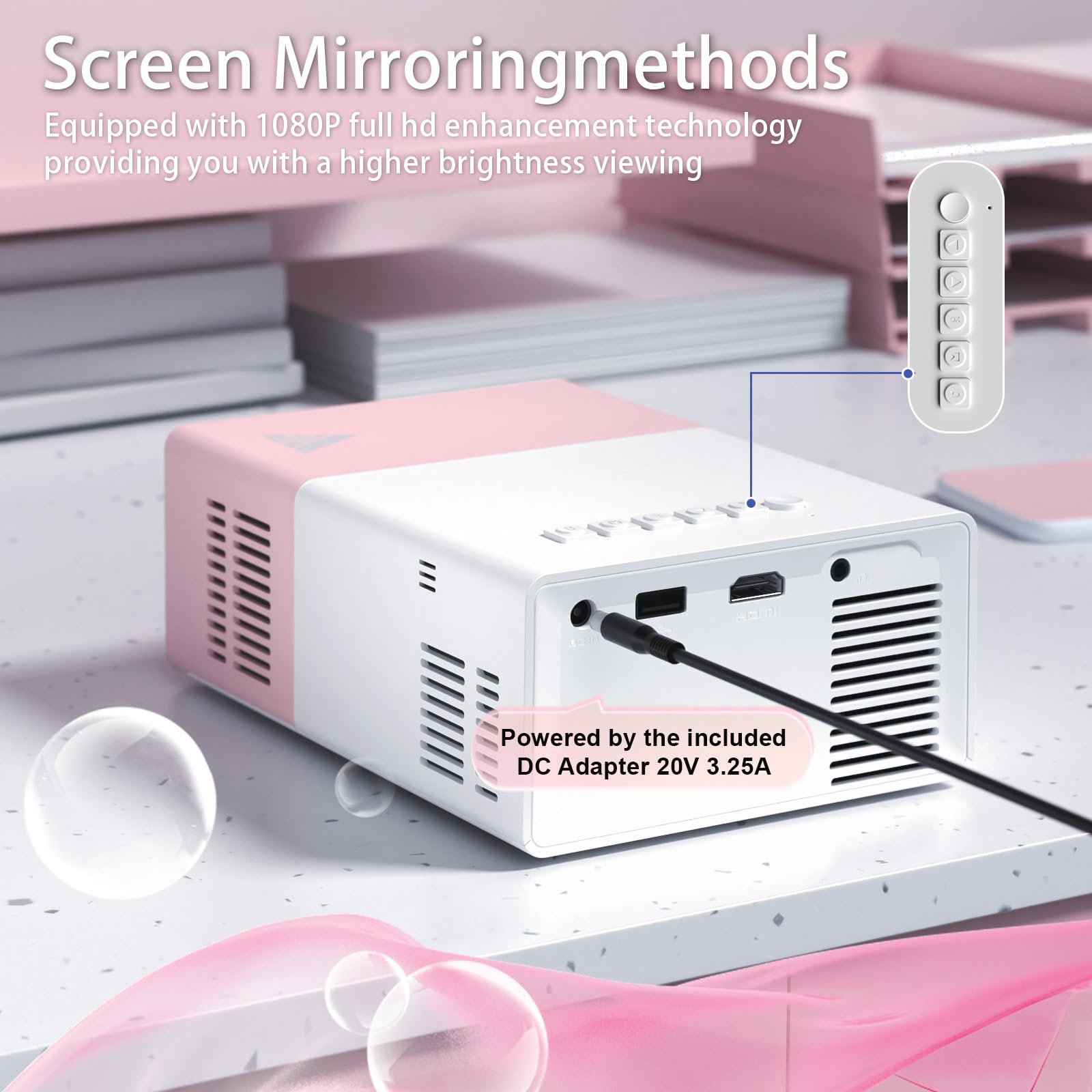 Khq Mini Projector With Wifi Portable Projector Support 1080P 200'' Mini Hd Movie Projector, Outdoor Projector Compatible With P