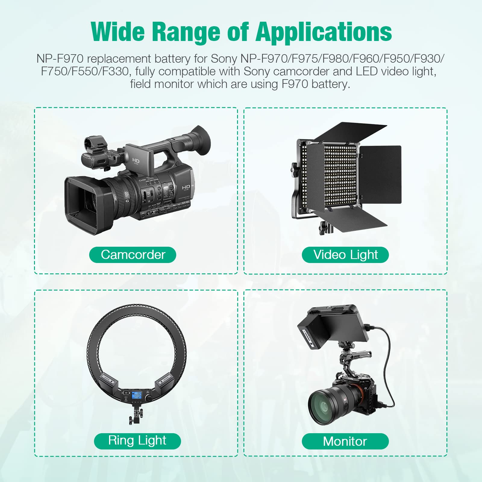 Firstpower 2 Pack Np F970 Battery With Type C Port For Sony Np F970 F960 F950 F930 F750 F550 And Sony Camcorder Video Light Moni