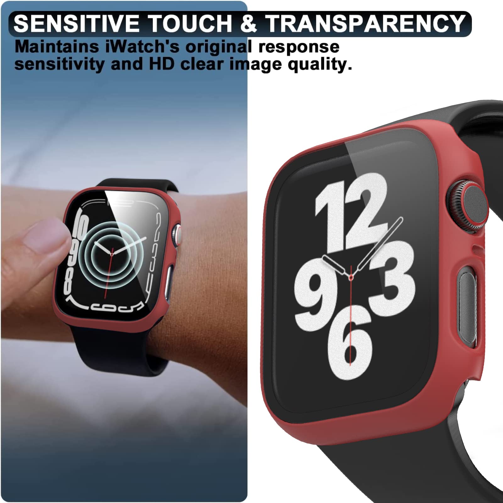 6 Pack Hard Pc Case With Tempered Glass Screen Protector 44Mm For Apple Watch Se(2Nd) Series 6/Se/5/4, Rontion Ultra Thin Scratc