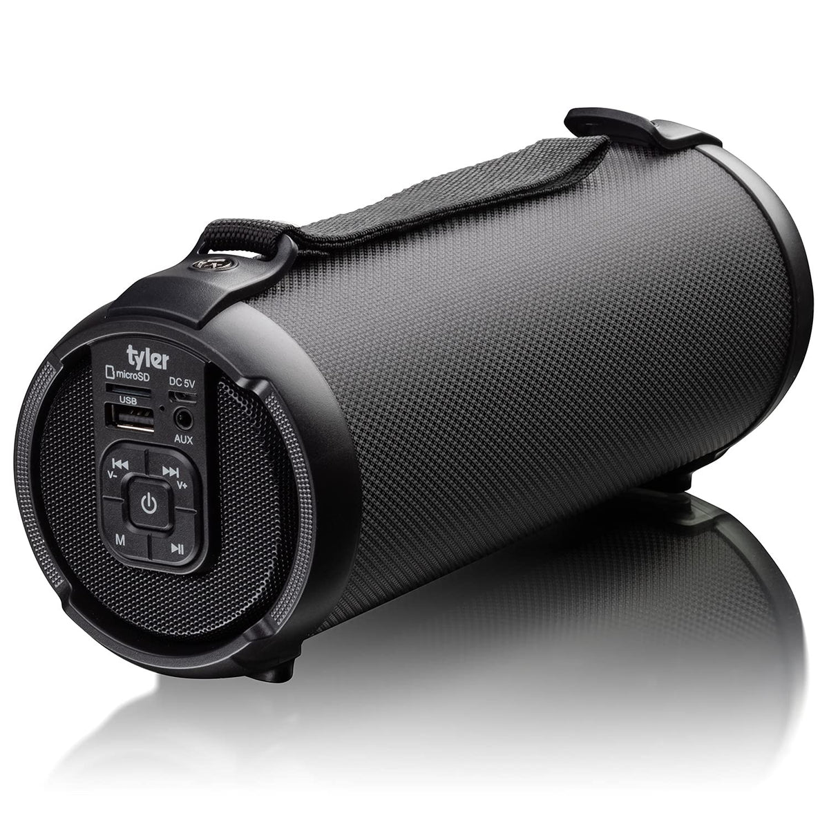 Tyler Wireless Bluetooth Speaker Water Resistant Long Range Rechargeable Boombox Usb Mp3 Micro Sd Aux Inputs Fm Radio Sound & Bass Carry Strap Lightweight For Home Outdoor Stereo