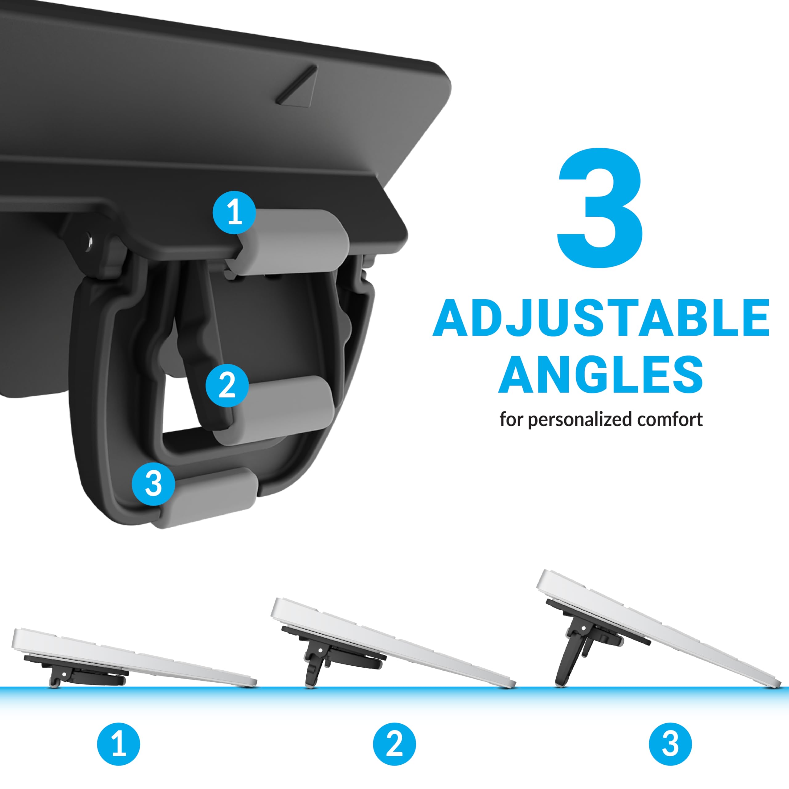 Gpg2 Esc Flip Computer Keyboard And Laptop Stand With 3 Adjustable Angles, Fits Most Keyboards, Keyboard Not Included