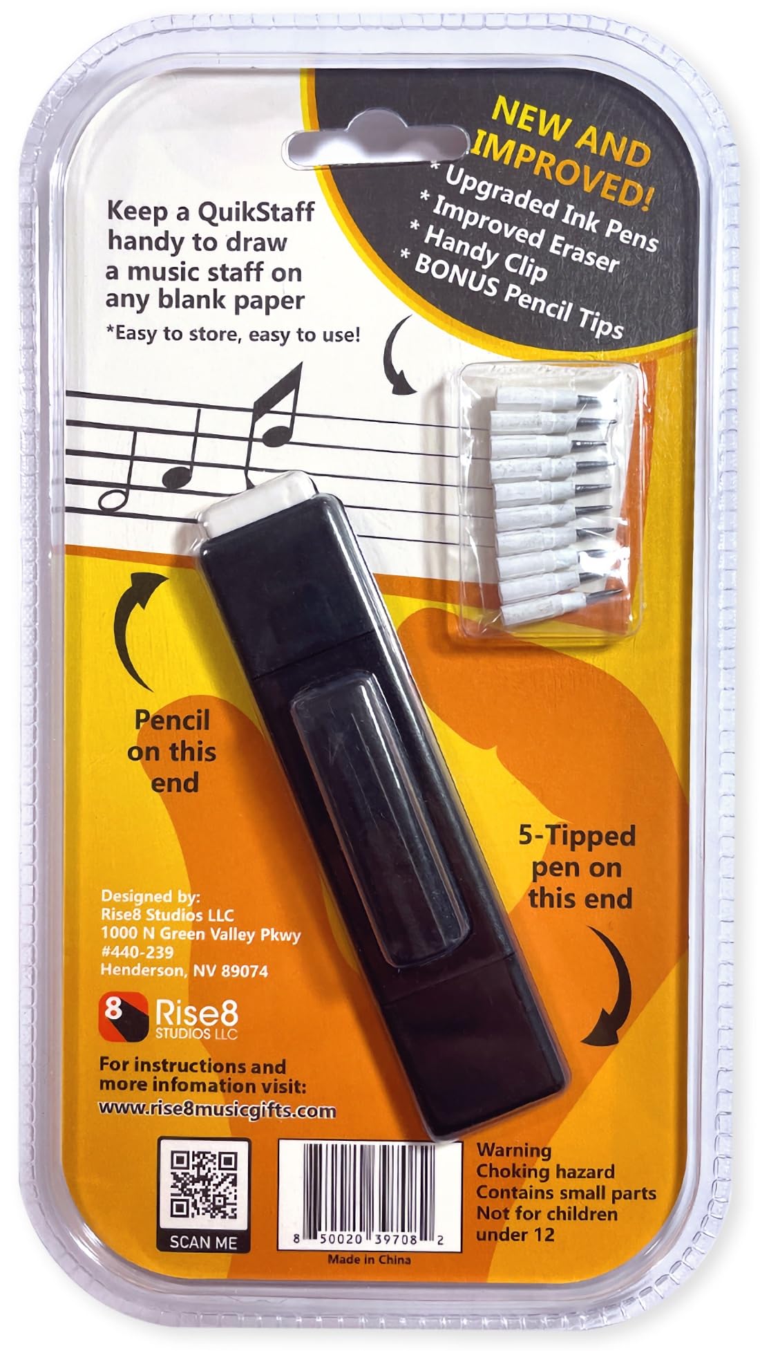 Quikstaff Musicians Pen   Draws A 5 Line Music Staff On Any Blank Paper Updated