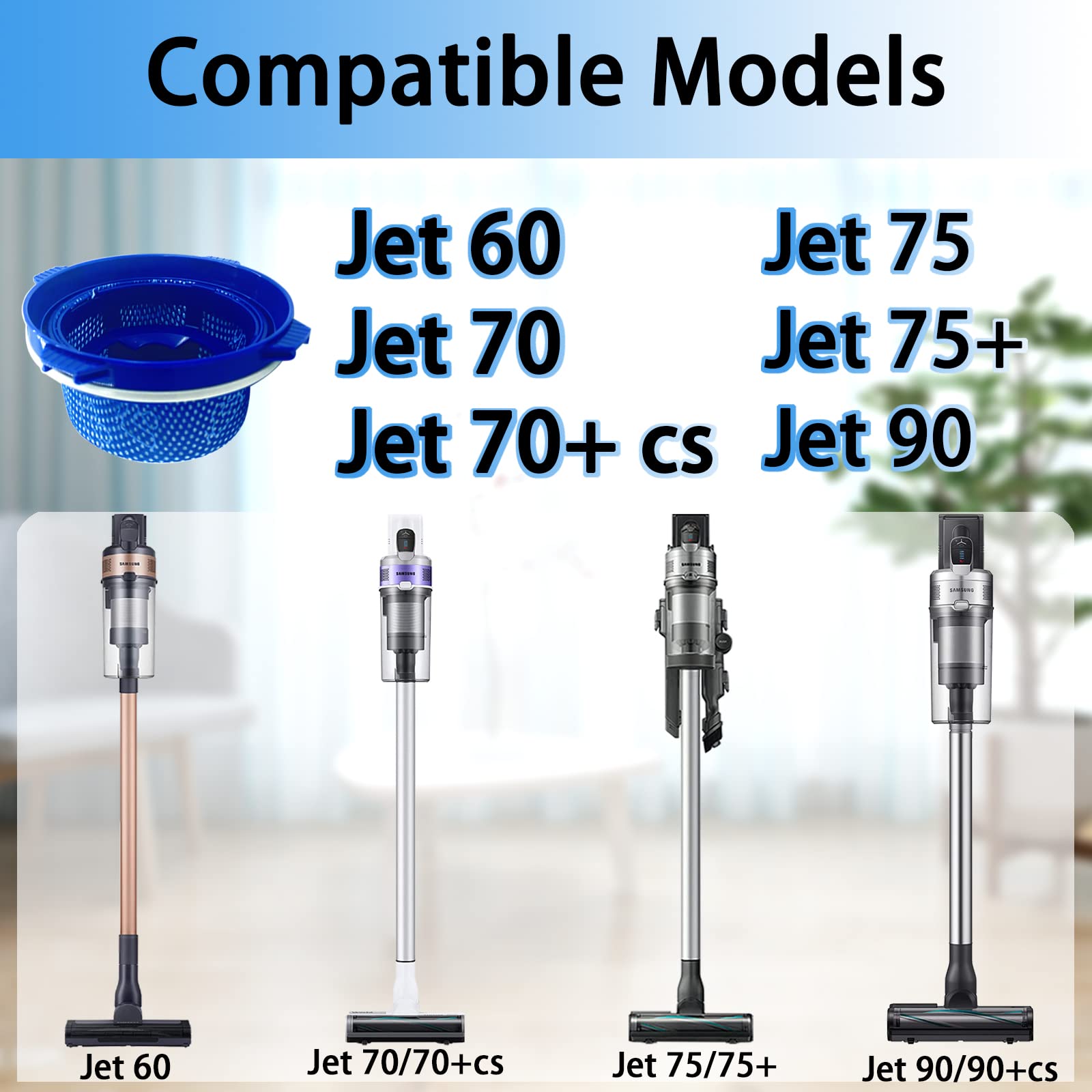 Jet 75 Vacuum Filters Replacement Parts 3 Pack For Samsung Jet 70 Jet 70+ Jet 75 Jet 75+ Jet 90 Jet 60 And Vs9000Rl Vacuum Clean