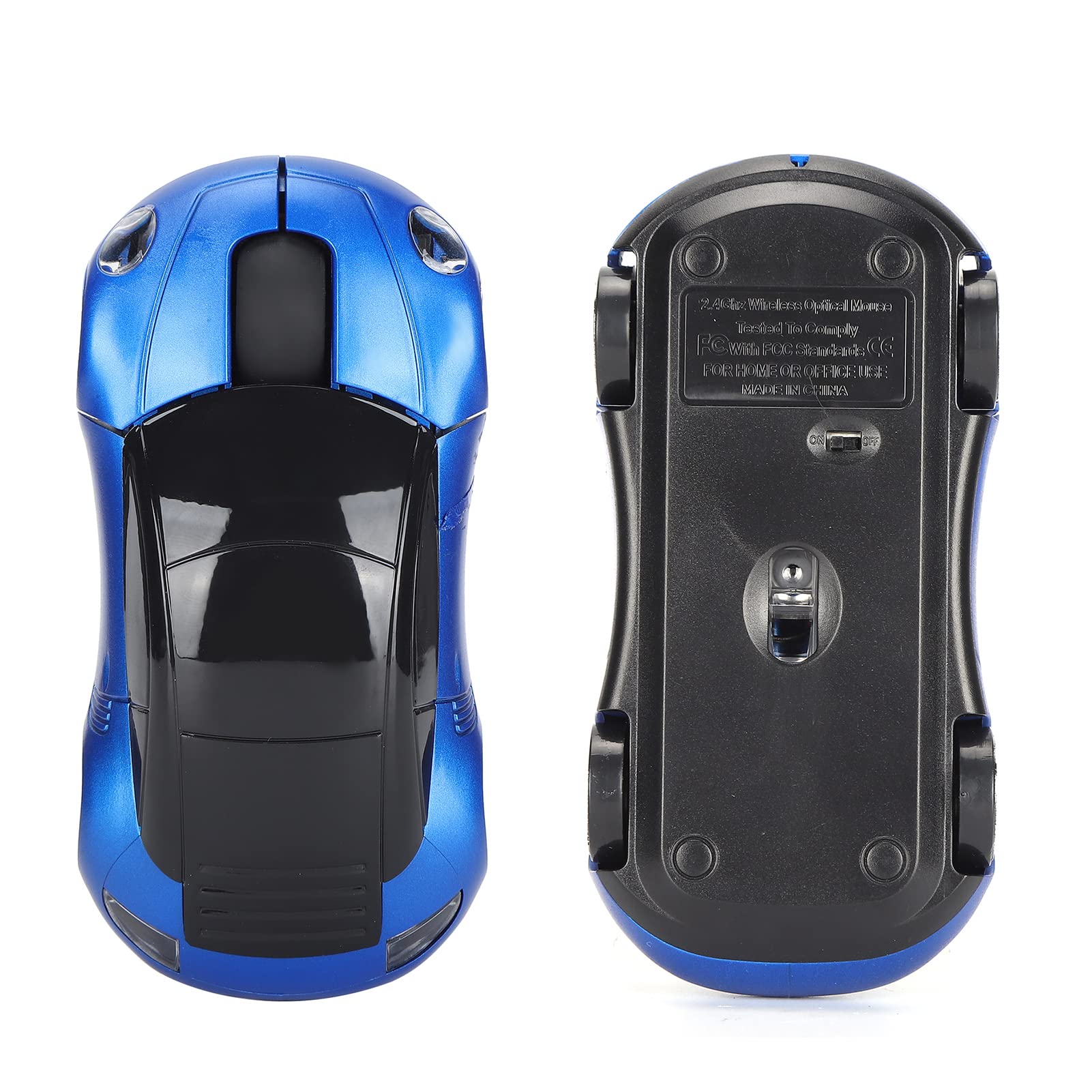 2.4Ghz Wireless Car Mouse, 3D Sport Car Shape Ergonomic Optical Mice With Usb Receiver, 1600 Dpi Computer Mouse With Led Light F