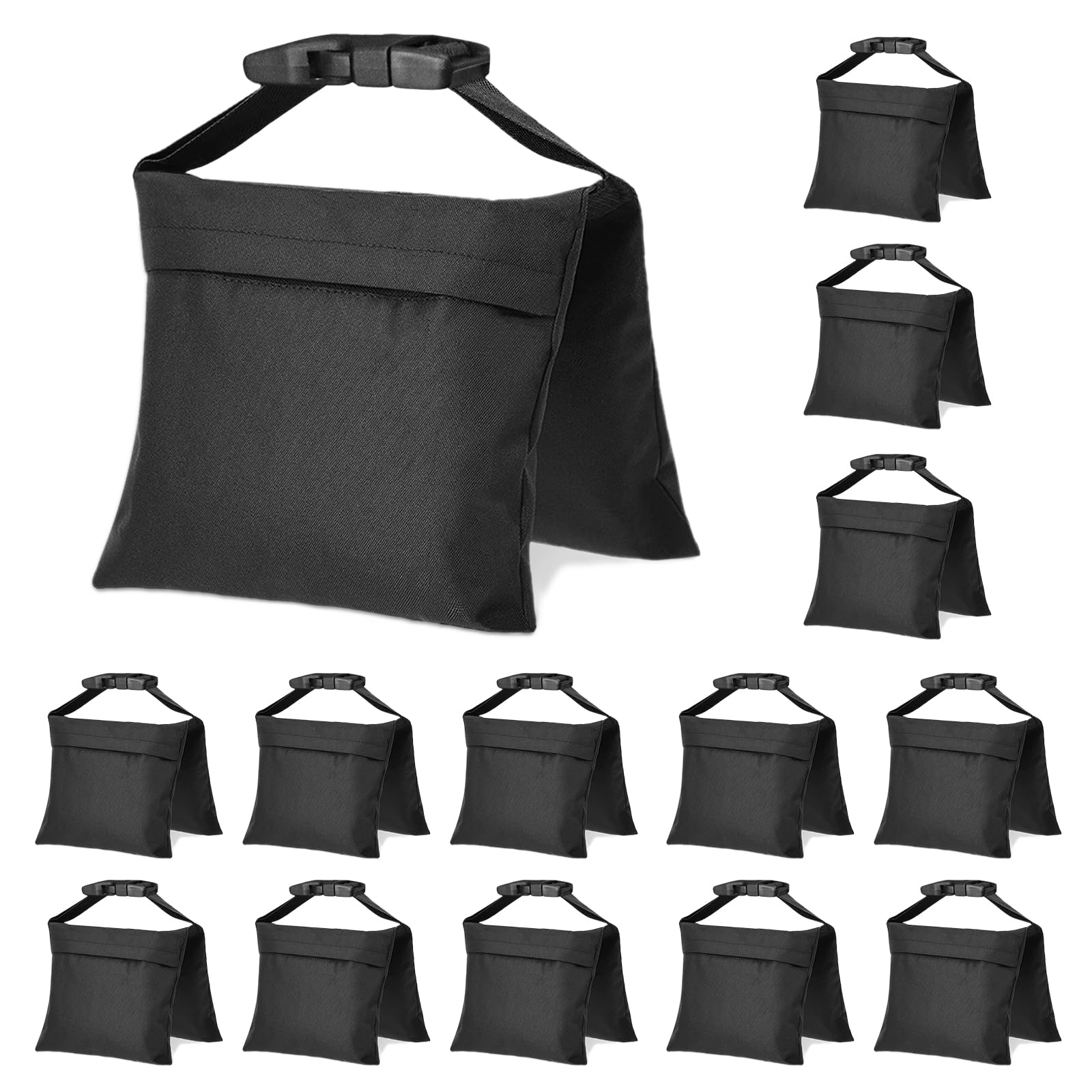 14 Packs Sandbags, Heavy Duty Sand Bags With 28 Pe Bags, Sand Bags With Buckle Straps For Support Light Stand, C Stand, Light St