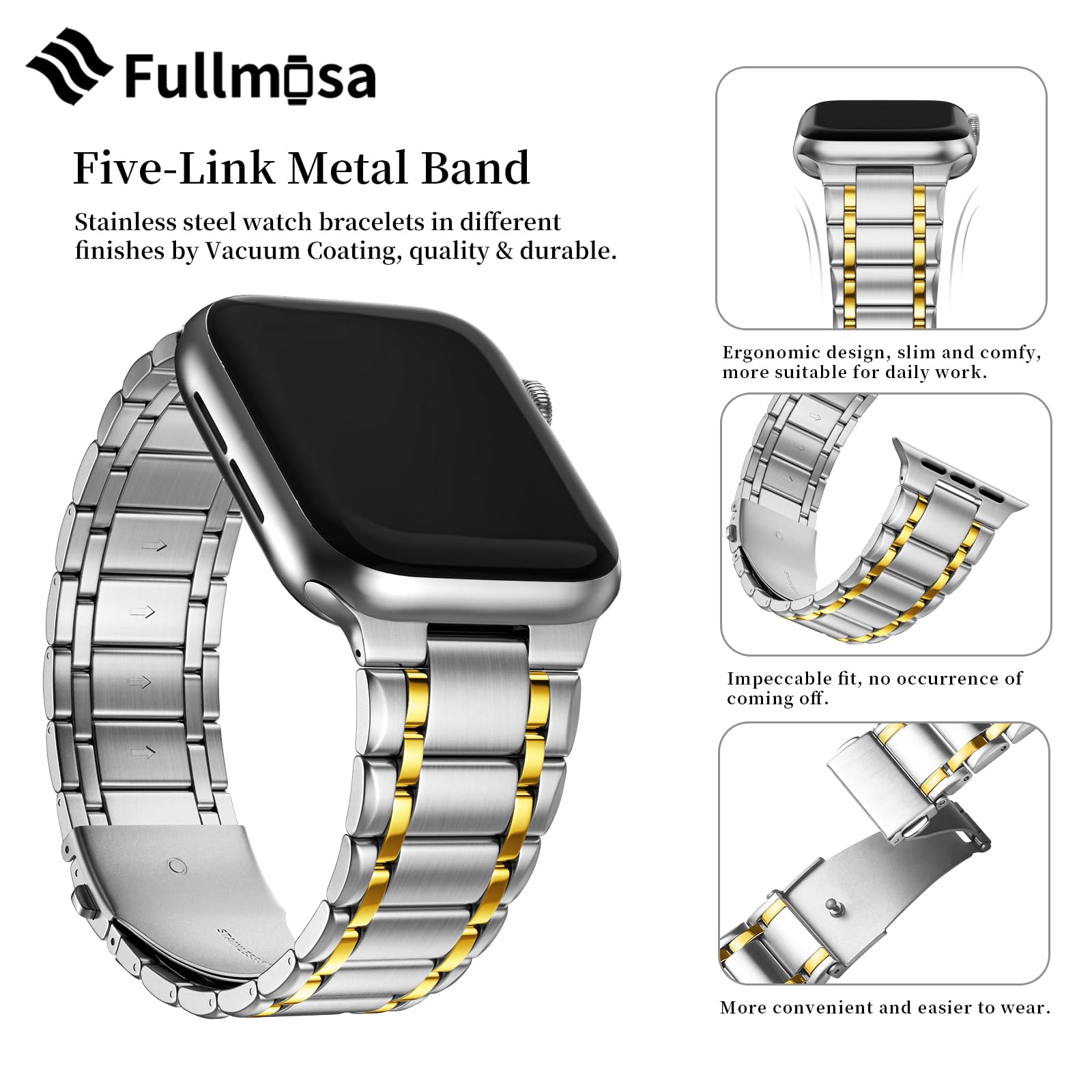 Fullmosa Compatible Apple Watch Band 45Mm 44Mm 42Mm,Iwatch Band With Tpu Case For Apple Watch Series 9 8 7 6 5 4 3 2 1 Se,42Mm 4