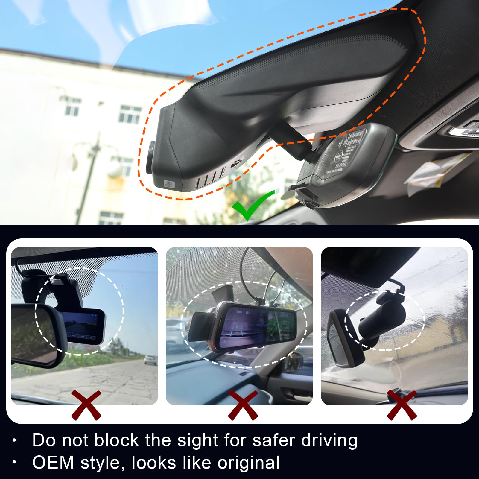 Mangoal 4K Dash Cam Fit For Gmc Sierra 1500 2022 2024 Hd 2024 Pro Sle Elevation Slt At4X Denali Ultimate Accessories (Model C),