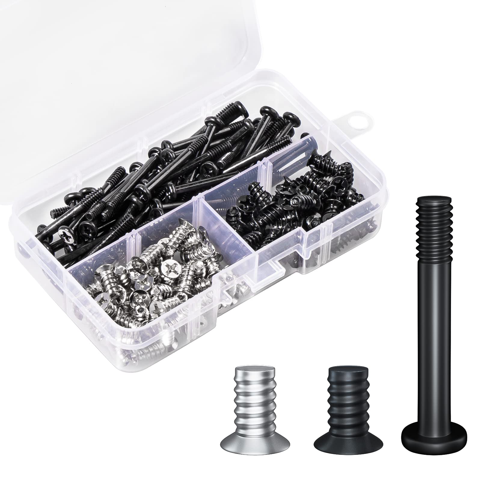 Zmbroll Pc Computer Case Cooling Fan Screws Cross Recessed Head Self Tapping Screw M5X10 Black And Silver Case Fan Mount Screws