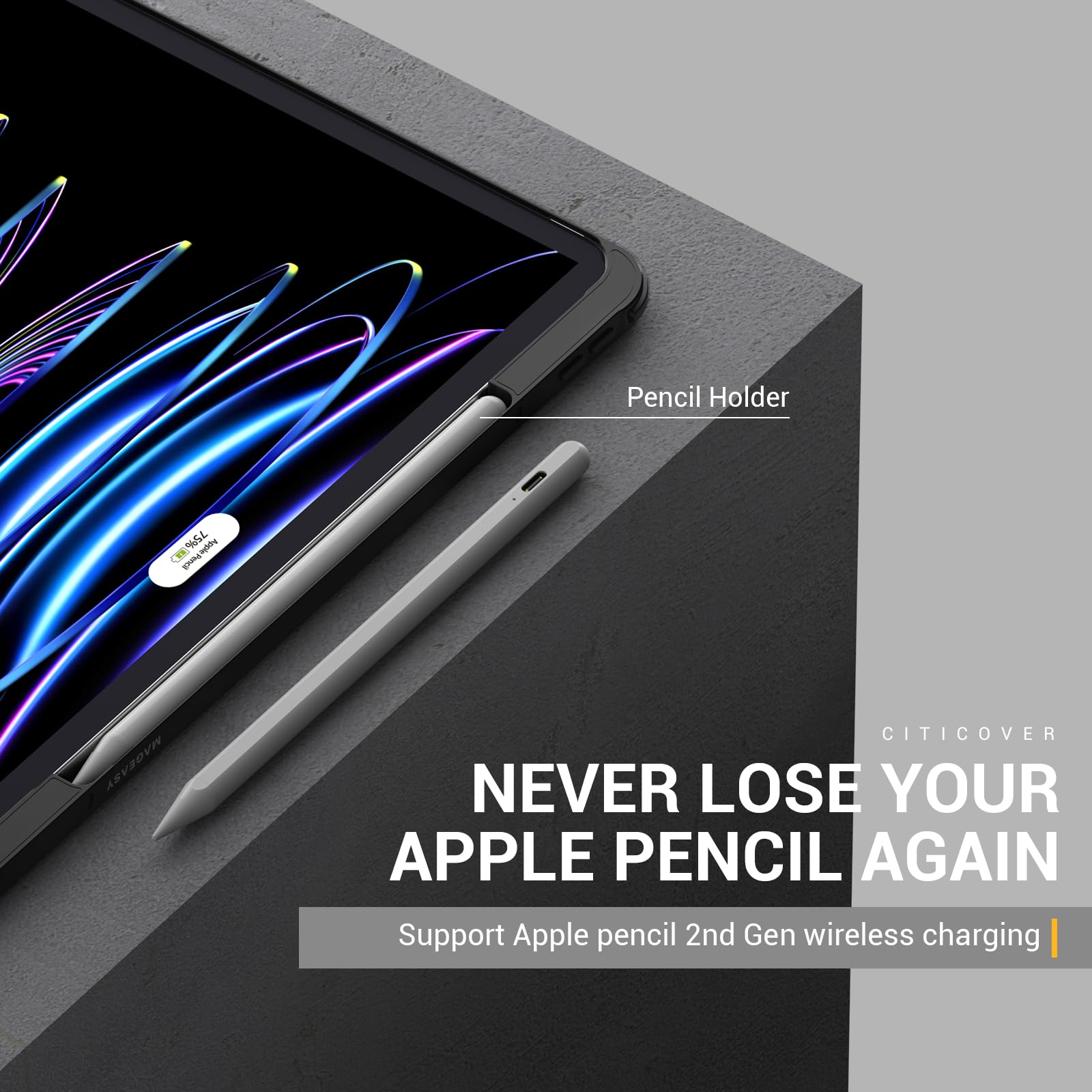 Mageasy Citicover For Ipad Pro 12.9'' Case With Pencil Holder   Compatible With Magic Keyboard & Smart Keyboard Folio, Premium V