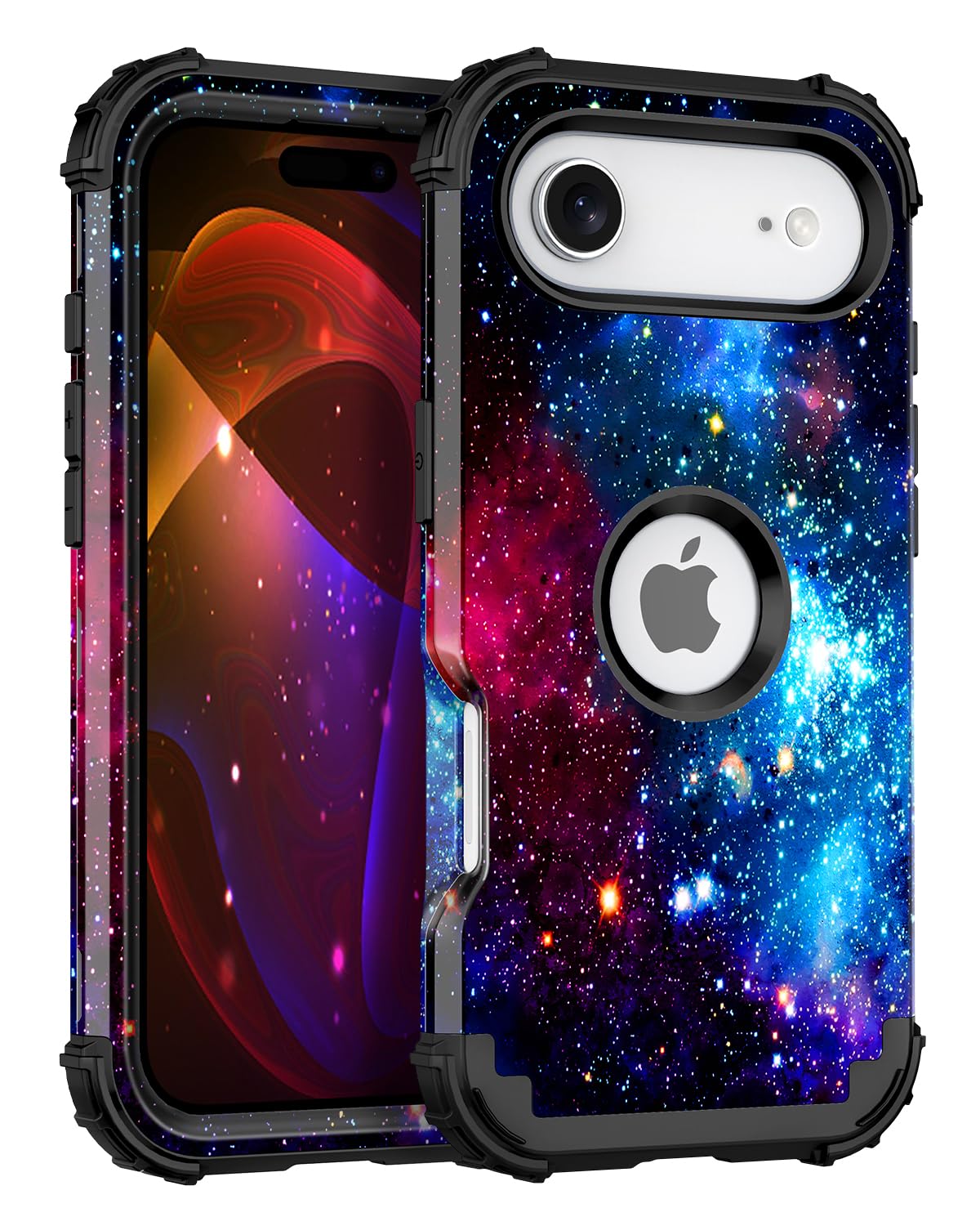 Miqala for iPhone Air Case/iPhone 17 Air Case,Glow in The Dark Three Layer Heavy Duty Shockproof Protection Hard Plastic Bumper+