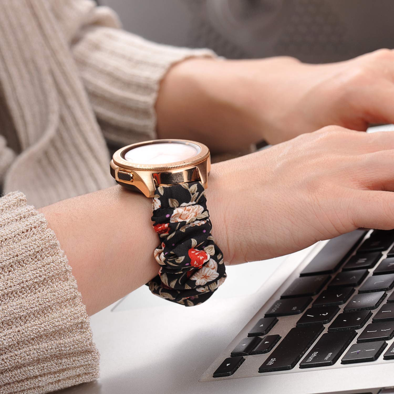 Toyouths 20Mm Scrunchie Band Compatible With Samsung Galaxy Watch 6/5/4 40&44Mm/Classic 6 43&47Mm/Watch 5 Pro 45Mm/Active 2 40&4