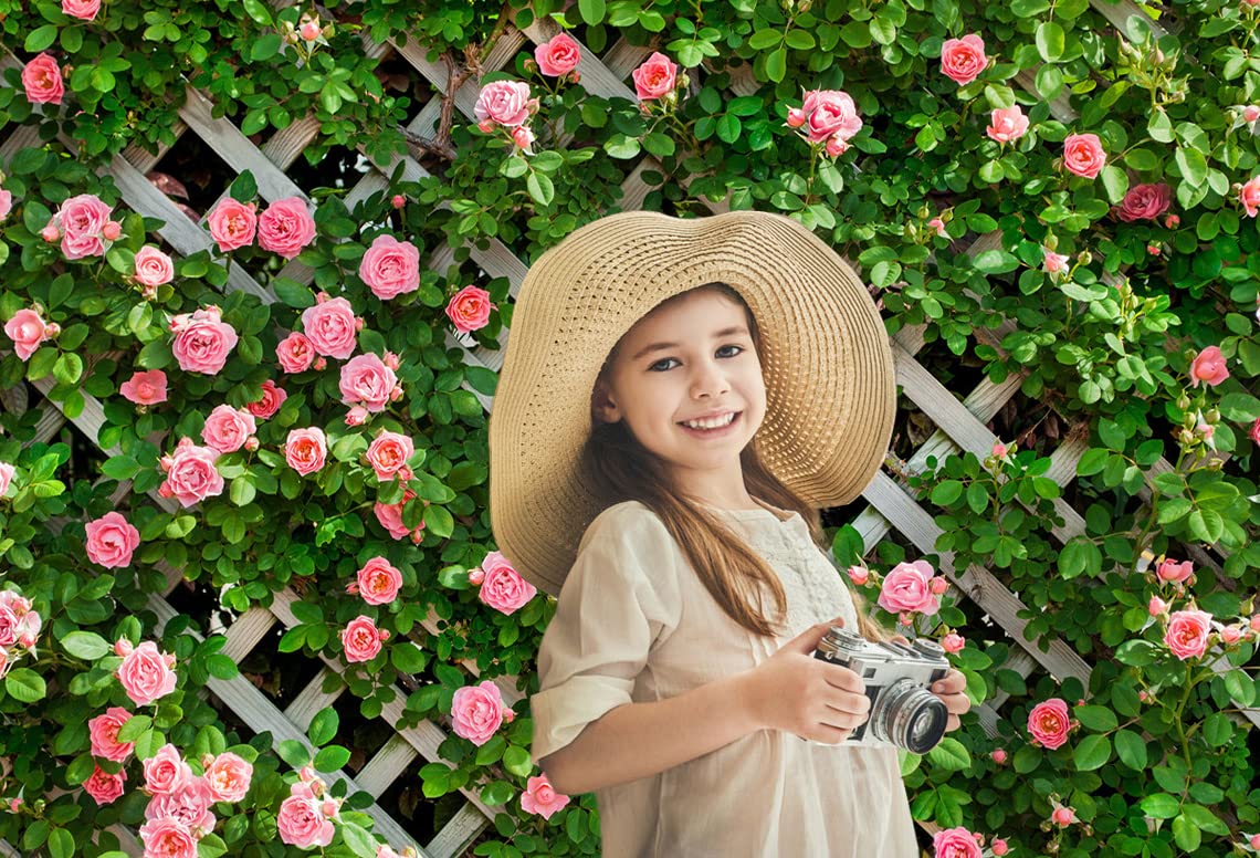 Aiikes 6X4Ft Flowers Photography Backdrop Spring Floral Photo Background Green Leaf Fence Backdrops Wedding Bridal Backdrop Baby