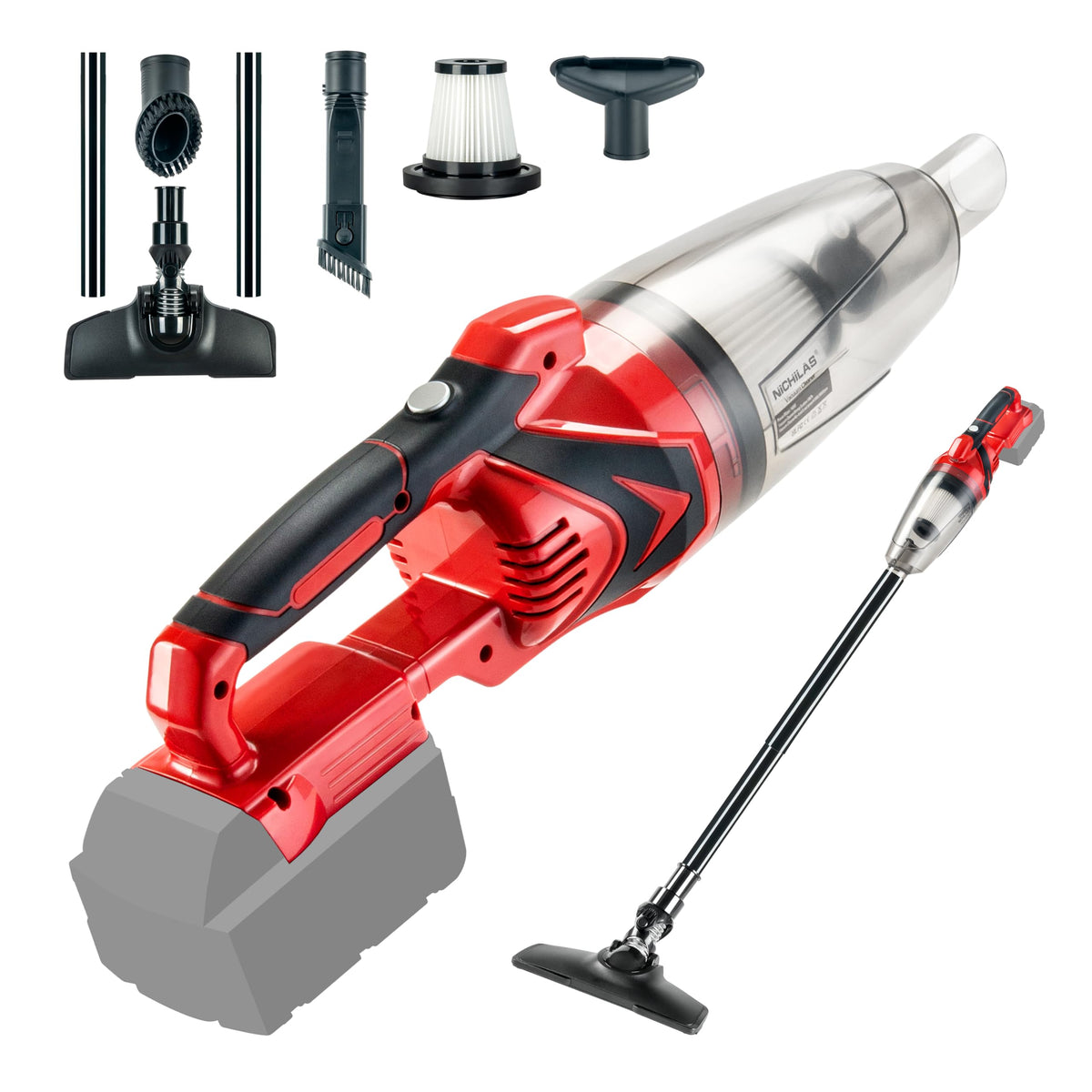 Nichilas Handheld Vacuum Cleaner, 10Kpa Powerful Lightweight Cordless Stick Vacuum Cleaner For Hard Floor, Carpet, Car Cleaning,