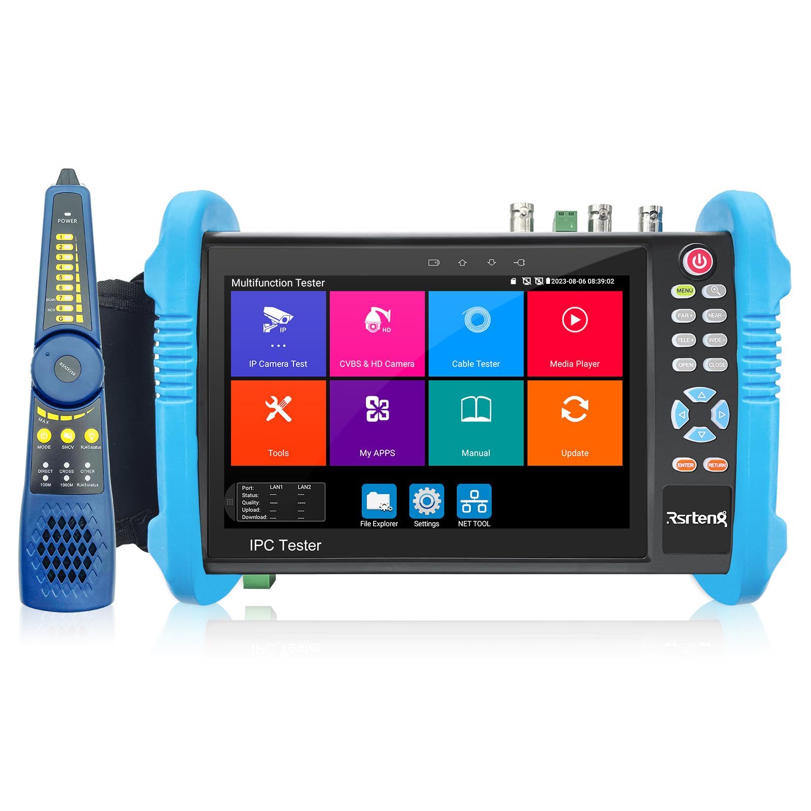 Rsrteng CCTV Tester,IPC-9800CADHS Pro 8K 32MP 4K 12MP IP Camera Tester with Cable Tracer 8MP CVI TVI AHD SDI CVBS Coaxial Camera