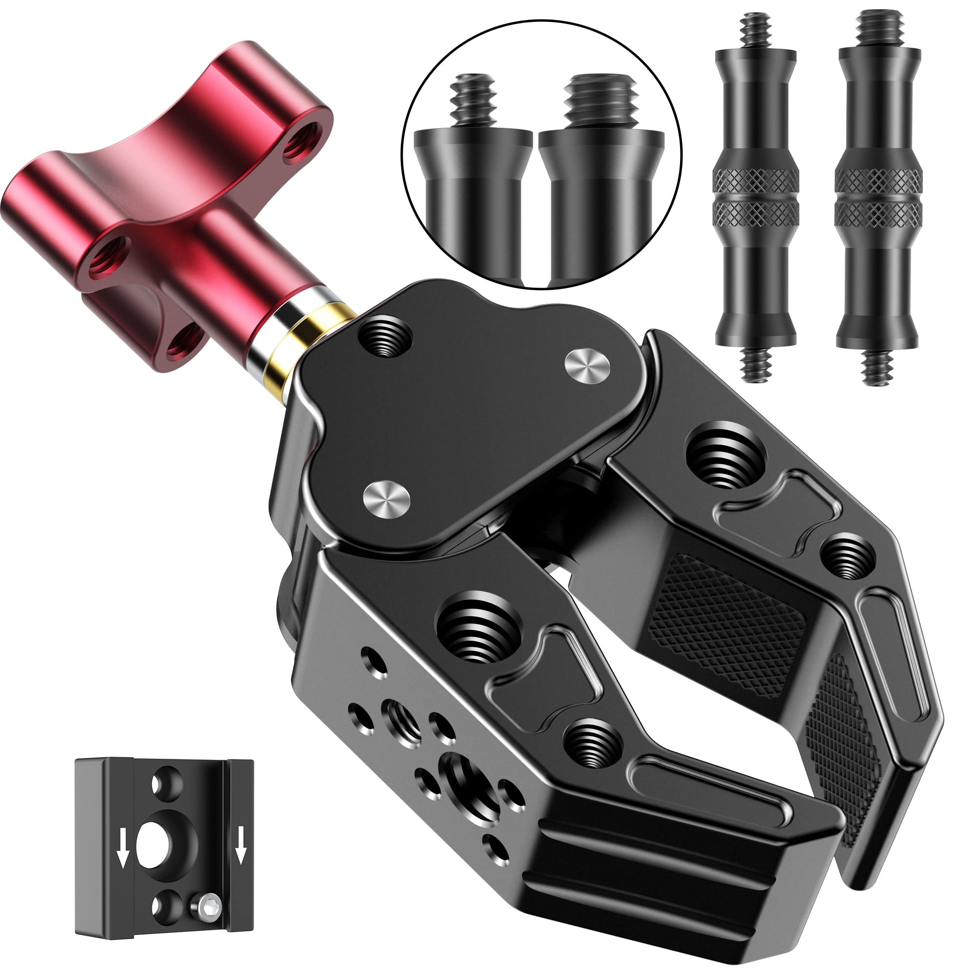 Super Clamp With 1/4&3/8 Standard Stud For Photo Video Studio, Photography Camera Crab Clamp For Camera, Lighting,Dslr Camera Ri