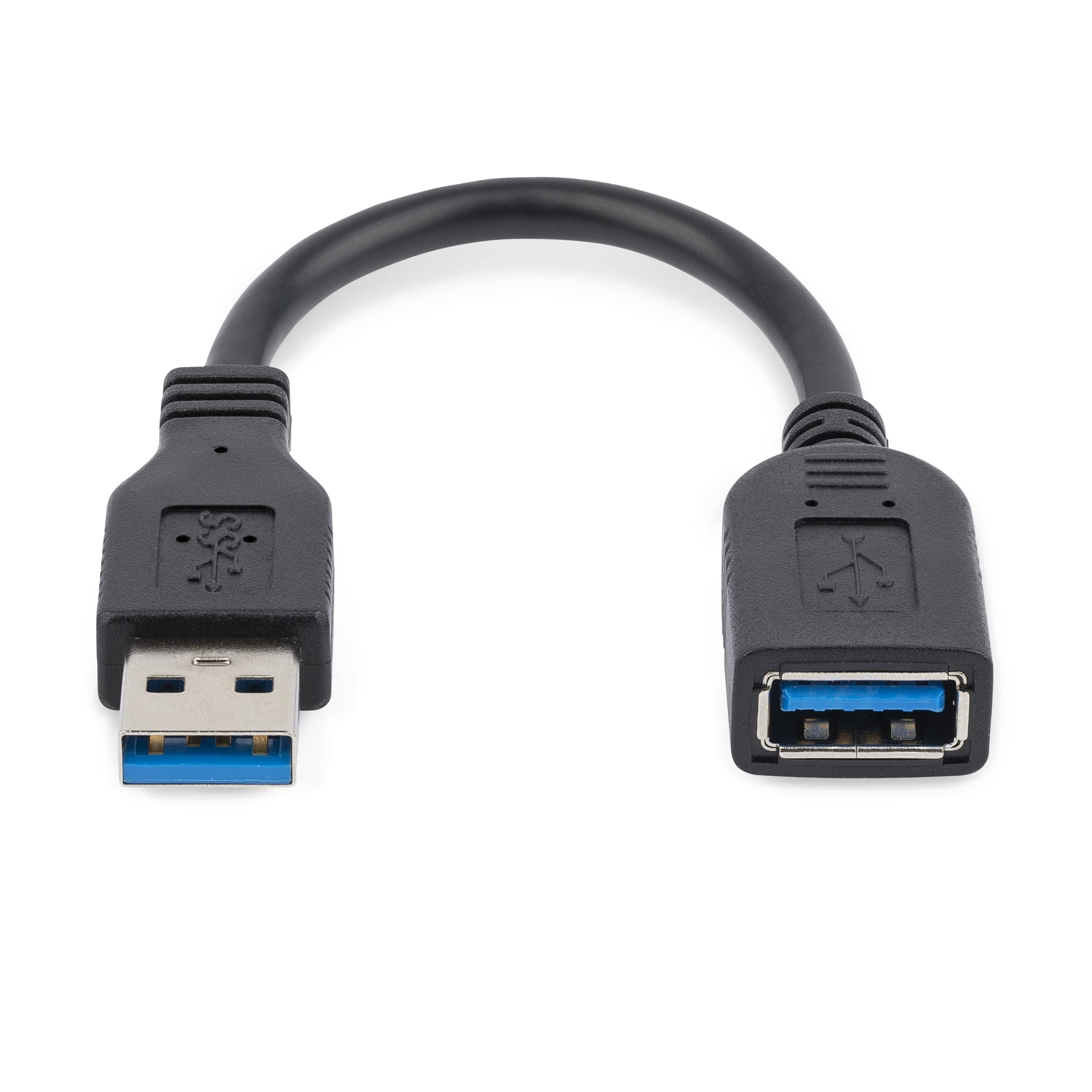 Startech.Com 6In Short Usb 3.0 (5Gbps) Extension Adapter Cable (Usb A Male To Usb A Female)   Usb 3.2 Gen1 Port Saver Cable   Bl