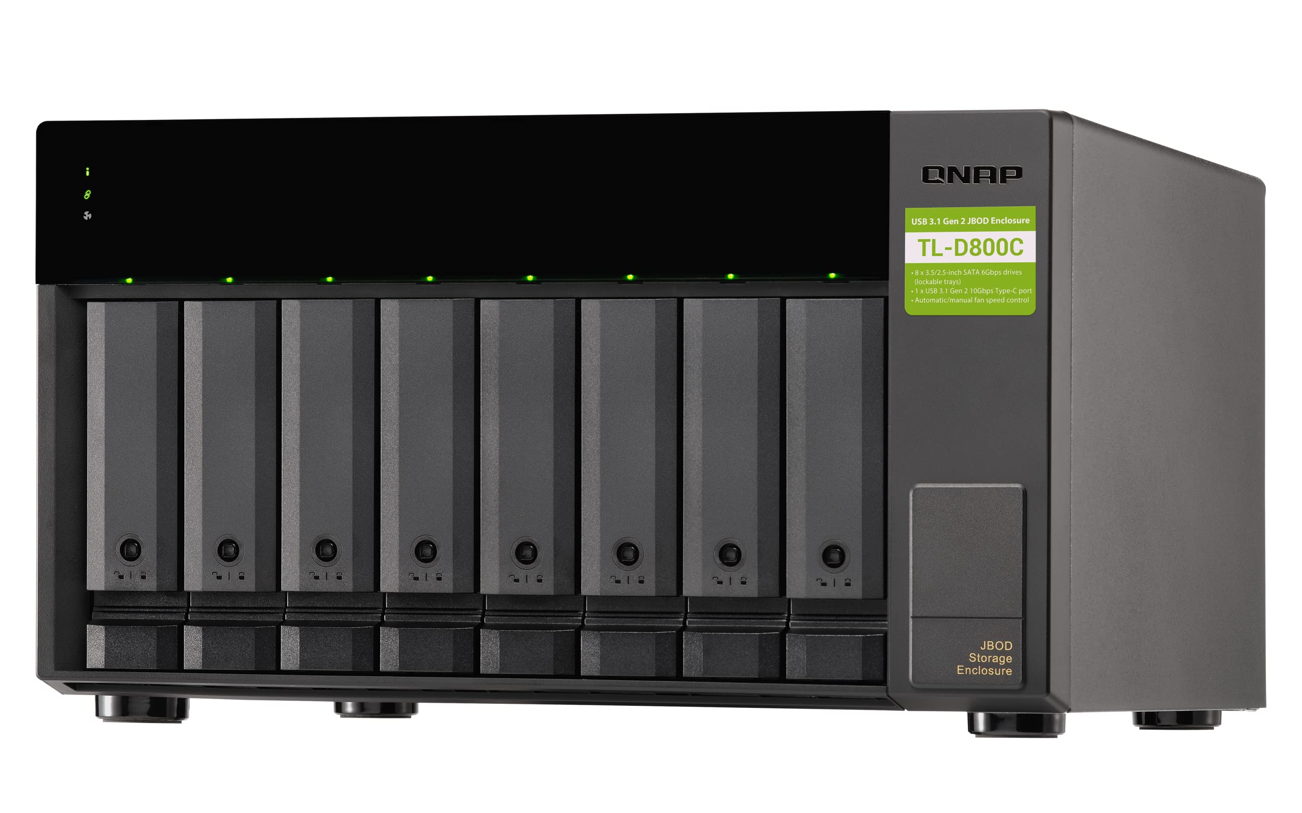 QNAP 8 Bay JBOD Storage Enclosure TL-D800C USB 3.2 Gen 2 Type-C Metal