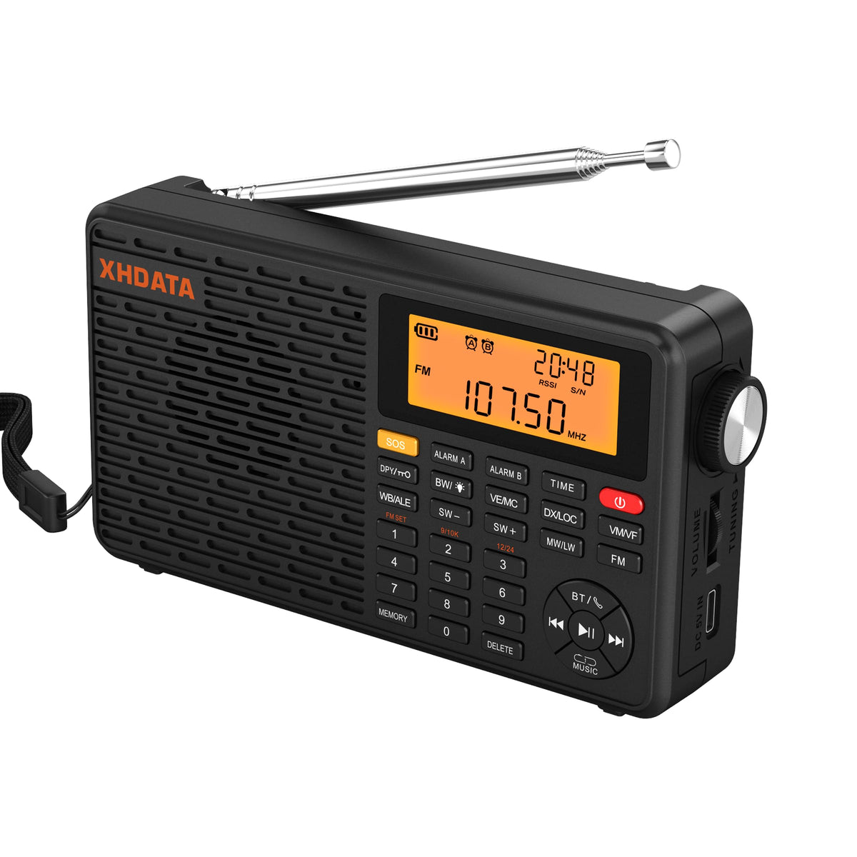 Xhdata D109Wb Portable Radio Am/Fm/Sw/Lw/Wb Weather Radio Shortwave Radio Receiver With Noaa Alert, Battery Operated Great Sound