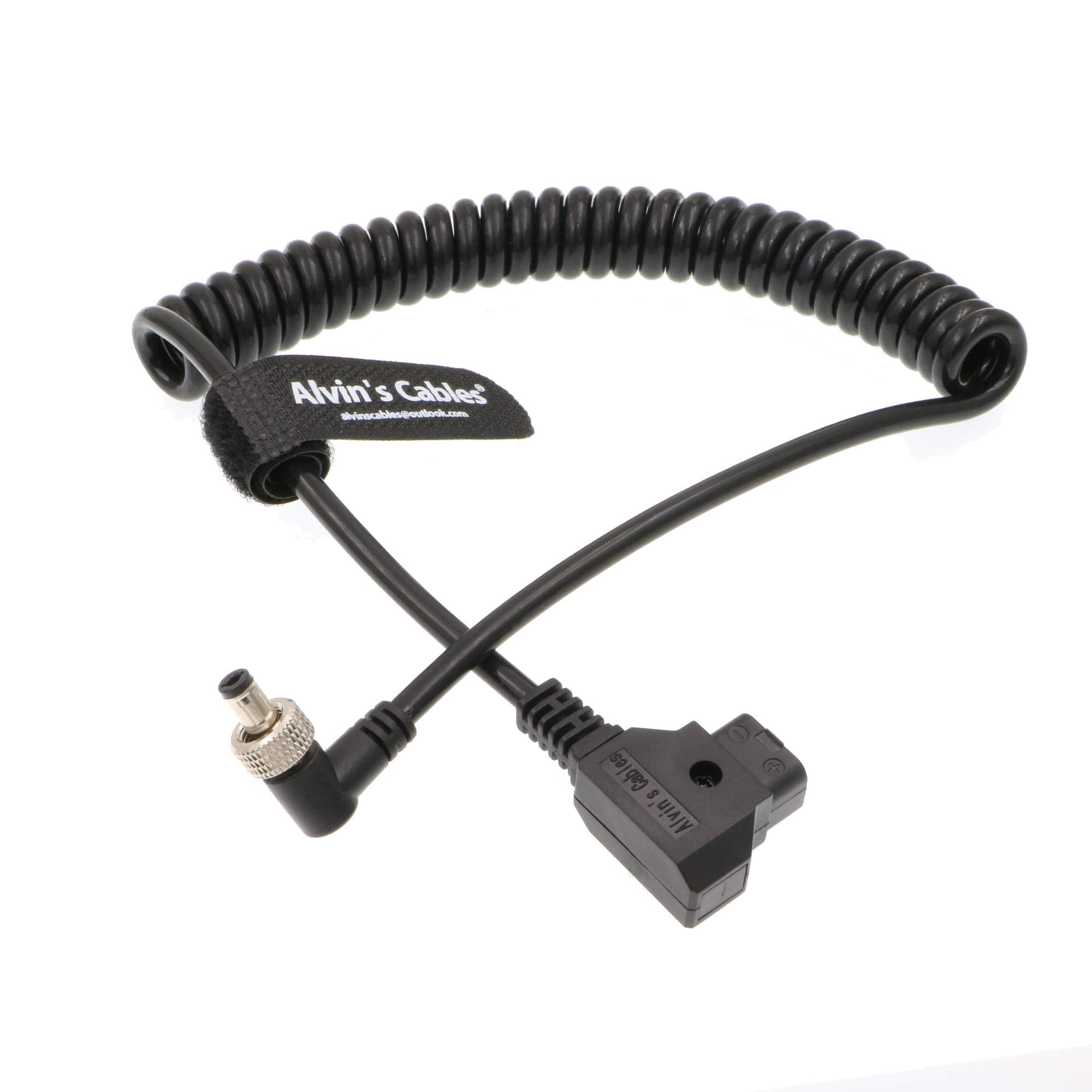 Alvin'S Cables Atomos Monitor Coiled Power Cable Right Angle Locking Dc 5.5 2.1 For Video Devices Pix E7 Pix E5 Touchscreen Disp