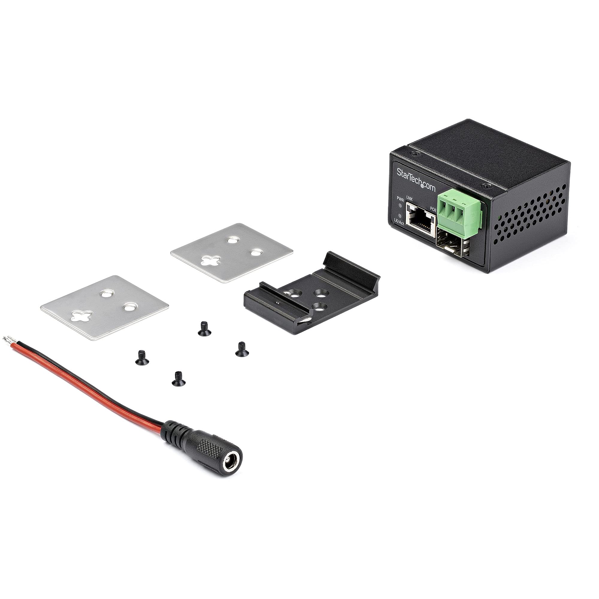 Startech.Com Poe+ Industrial Fiber To Ethernet Media Converter 30W   Sfp To Rj45   Singlemode/Multimode Fiber To Copper Gigabit