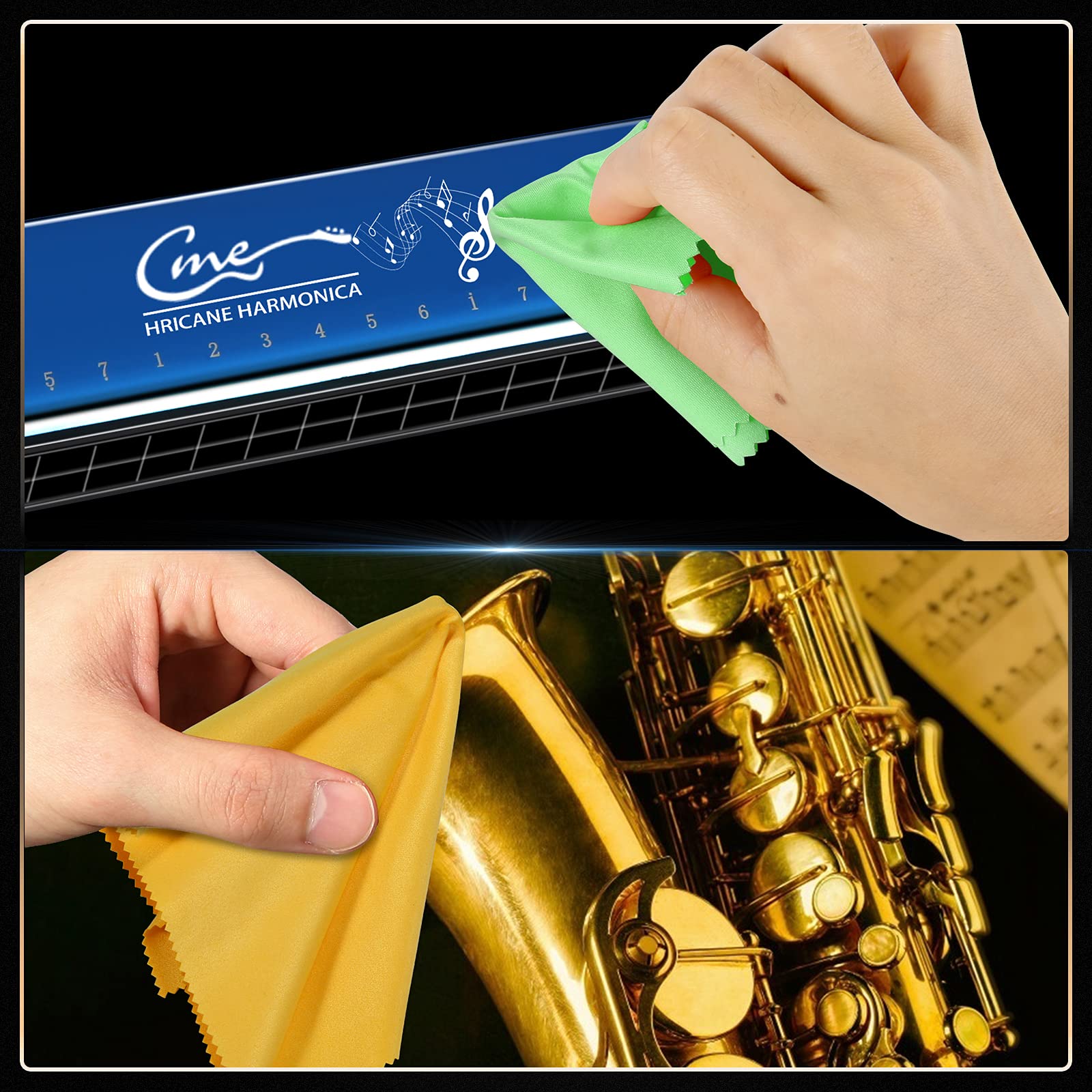 Hricane Guitar Cloths Ultrafine Fiber Suede (8 Pack 12''X12'') Plush Polishing Cloths For Musical Instruments Premium Polishing